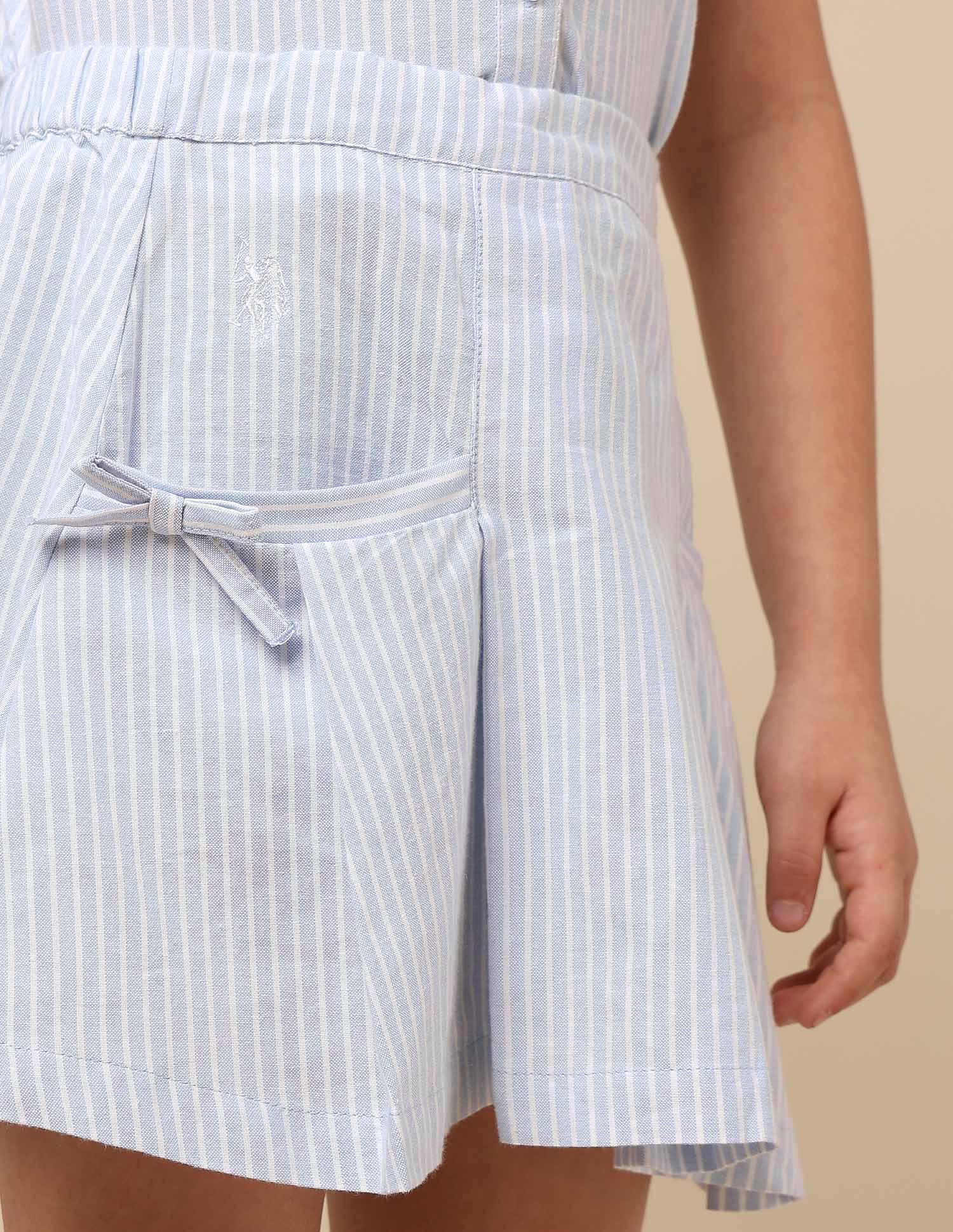 Girls Striped Skater Skirt Light Blue - U.S. POLO ASSN. | Large