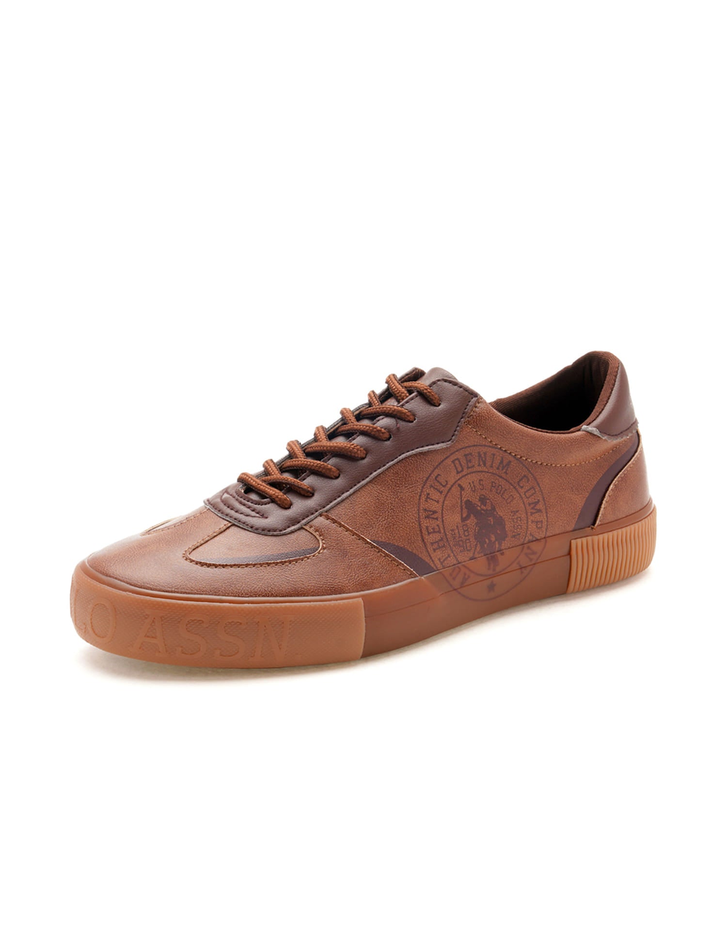 Men Brand Print Rens Sneakers Brown - U.S. Polo Assn. India | Large