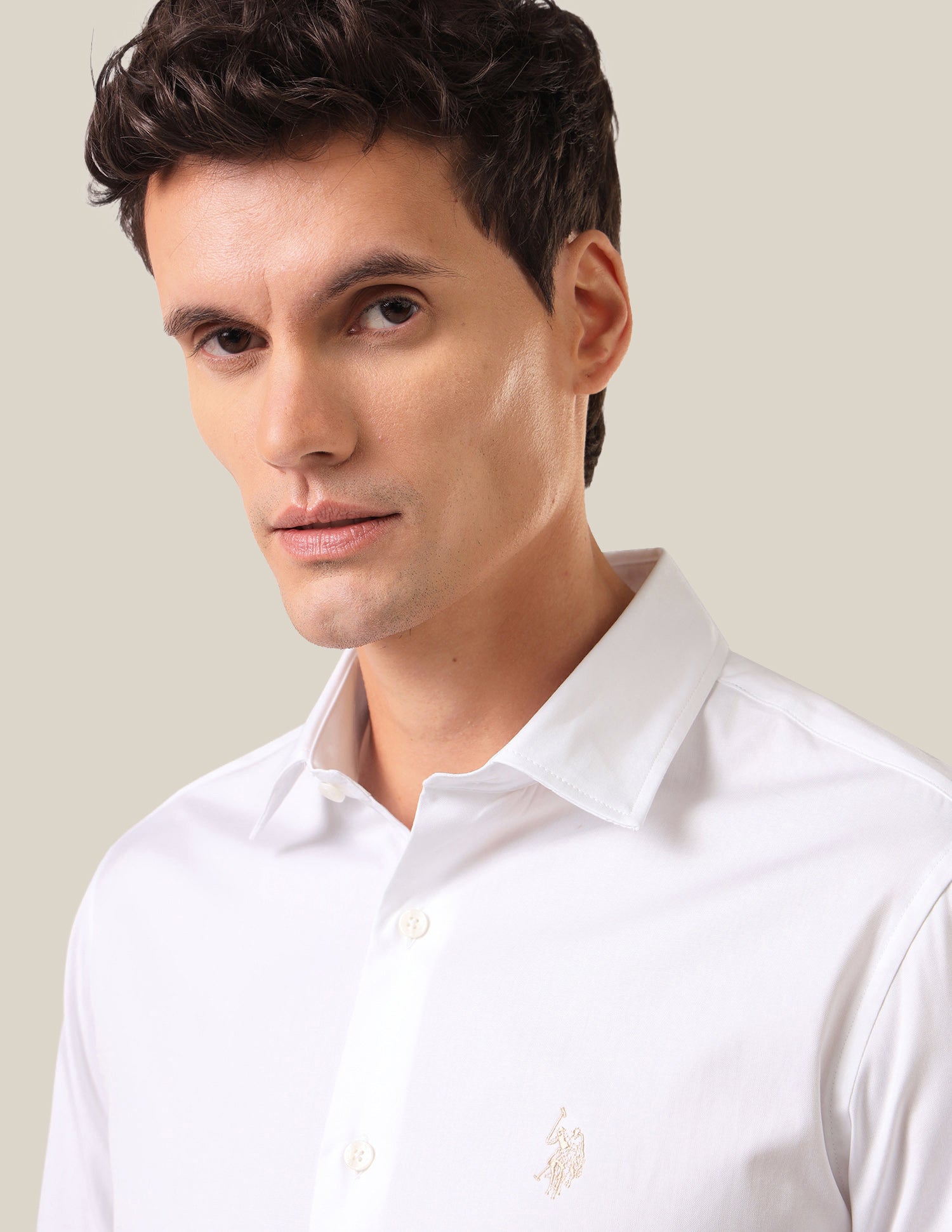 Oxford Tailored Fit Shirt White - U.S. Polo Assn. India | Large