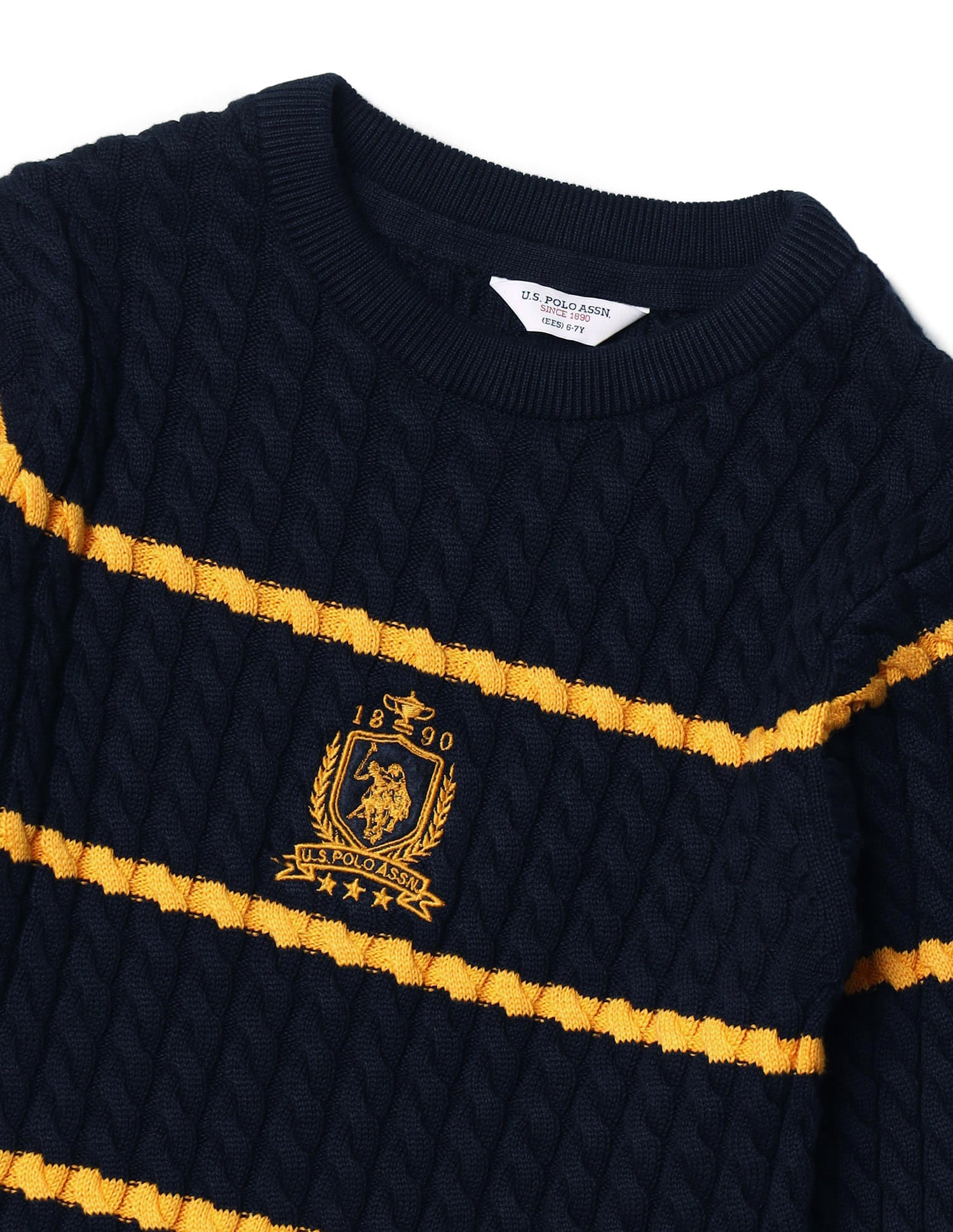 Boys Regular Fit Sweater Navy - U.S. Polo Assn. India | Large