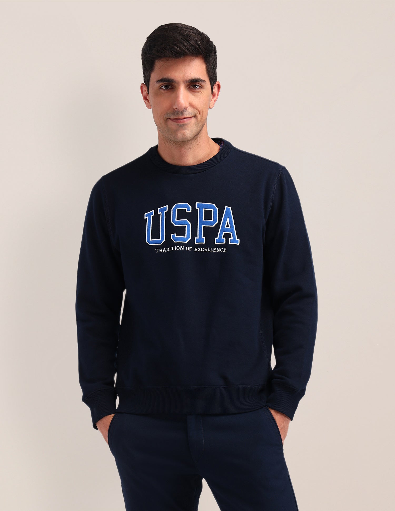 Brand Printed Regular Fit Sweatshirt Navy - U.S. POLO ASSN. | Large