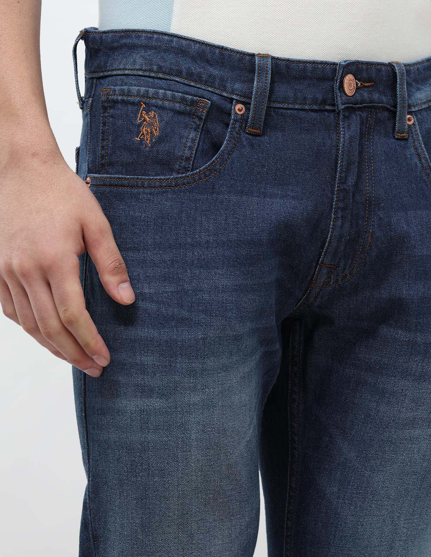 Brandon Slim Tapered Fit Whiskered Jeans Indigo - U.S. POLO ASSN. | Large