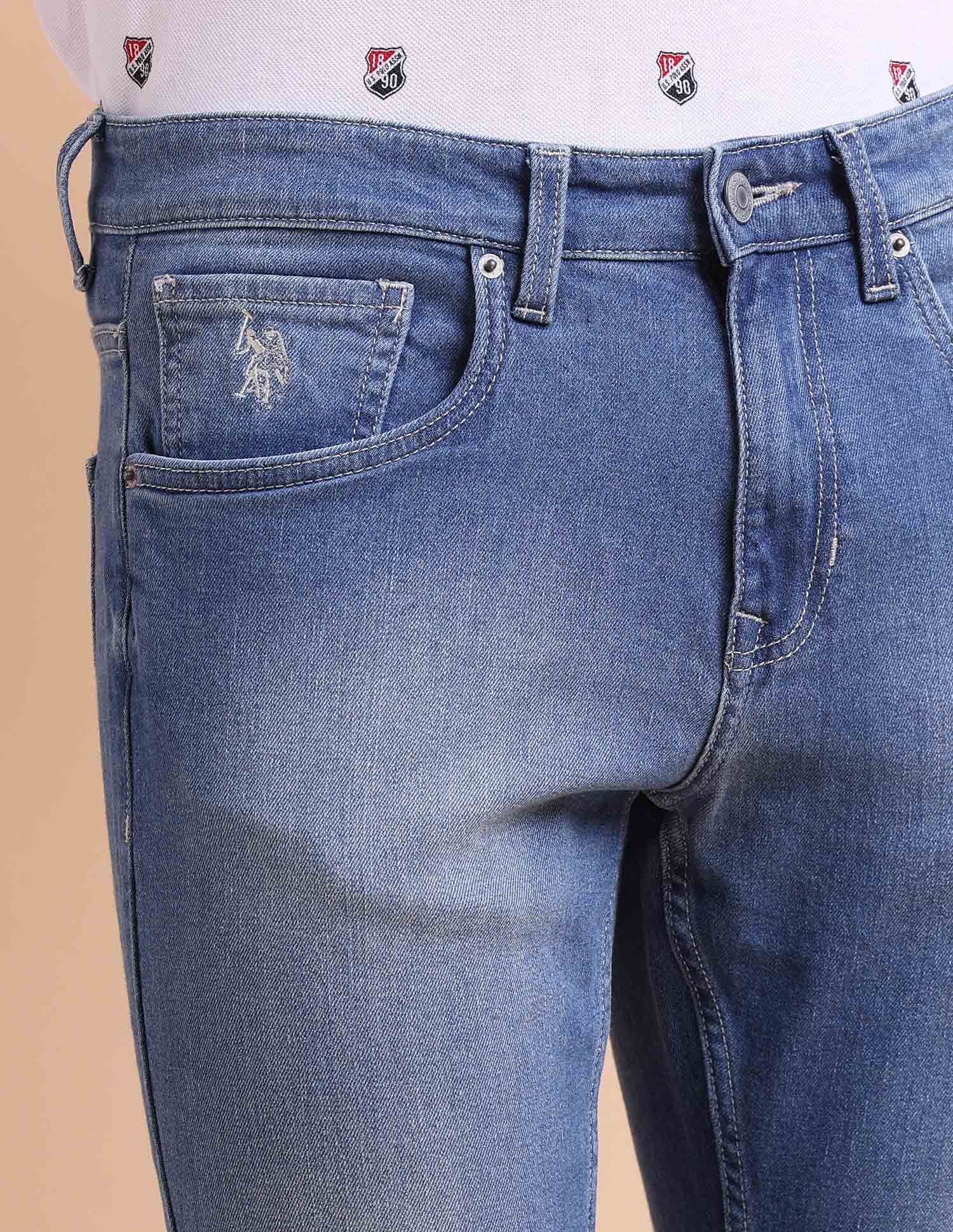 Henry Tapered Cropped Fit Blue Jeans Blue - U.S. POLO ASSN. | Large