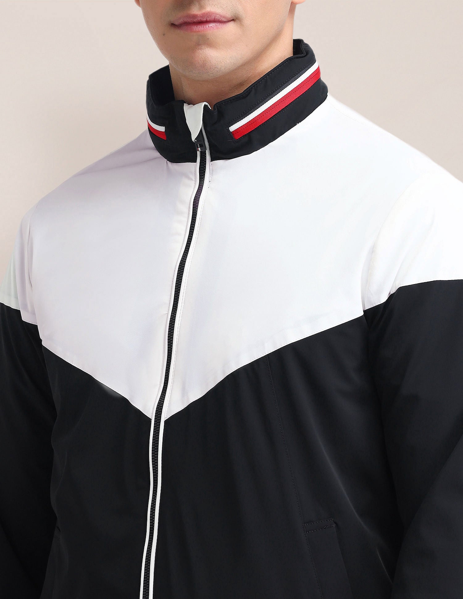 Regular Fit Colourblocked Bomber Jacket White - U.S. POLO ASSN. | Large