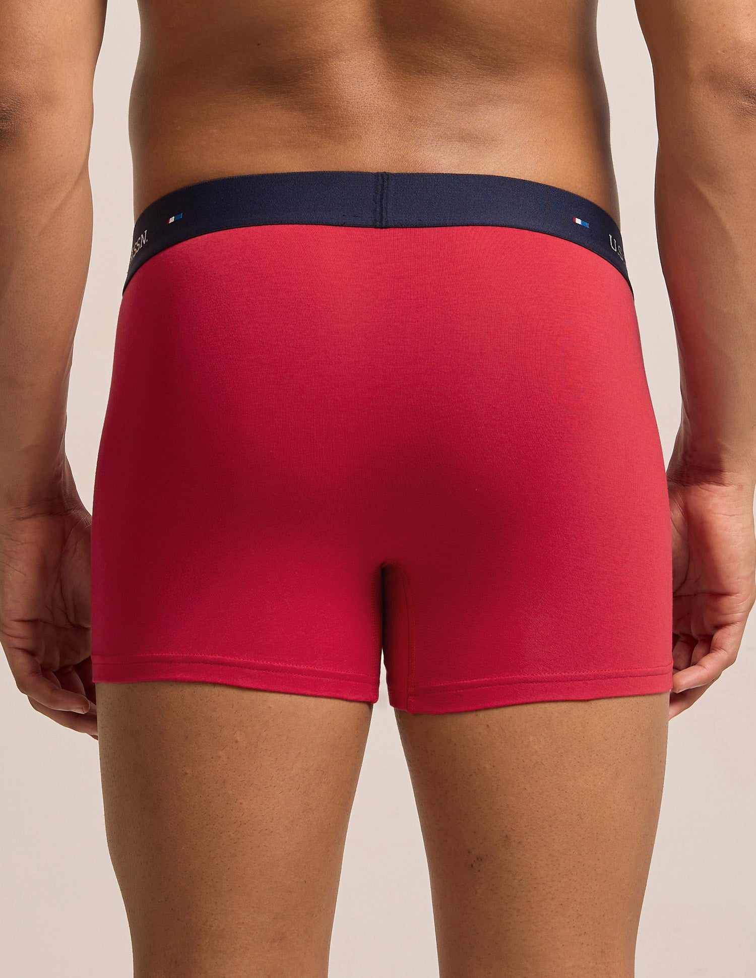 Breathable Cotton Stretch OET25 Trunks - Pack of 3 Red|Moonlight Blue - U.S. Polo Assn. India | Large