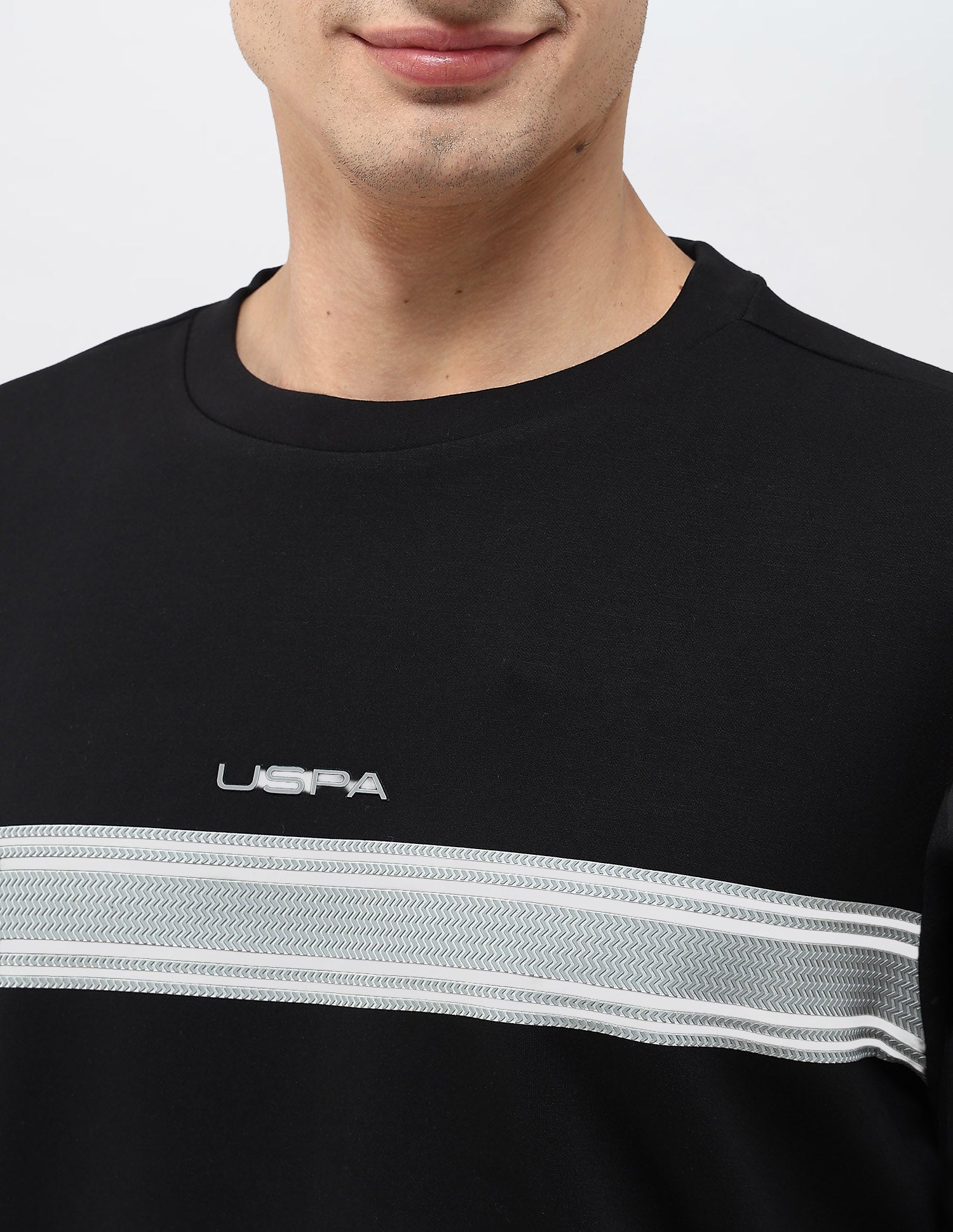 Horizontal Striped Regular Fit Sweatshirt Black - U.S. POLO ASSN. | Large