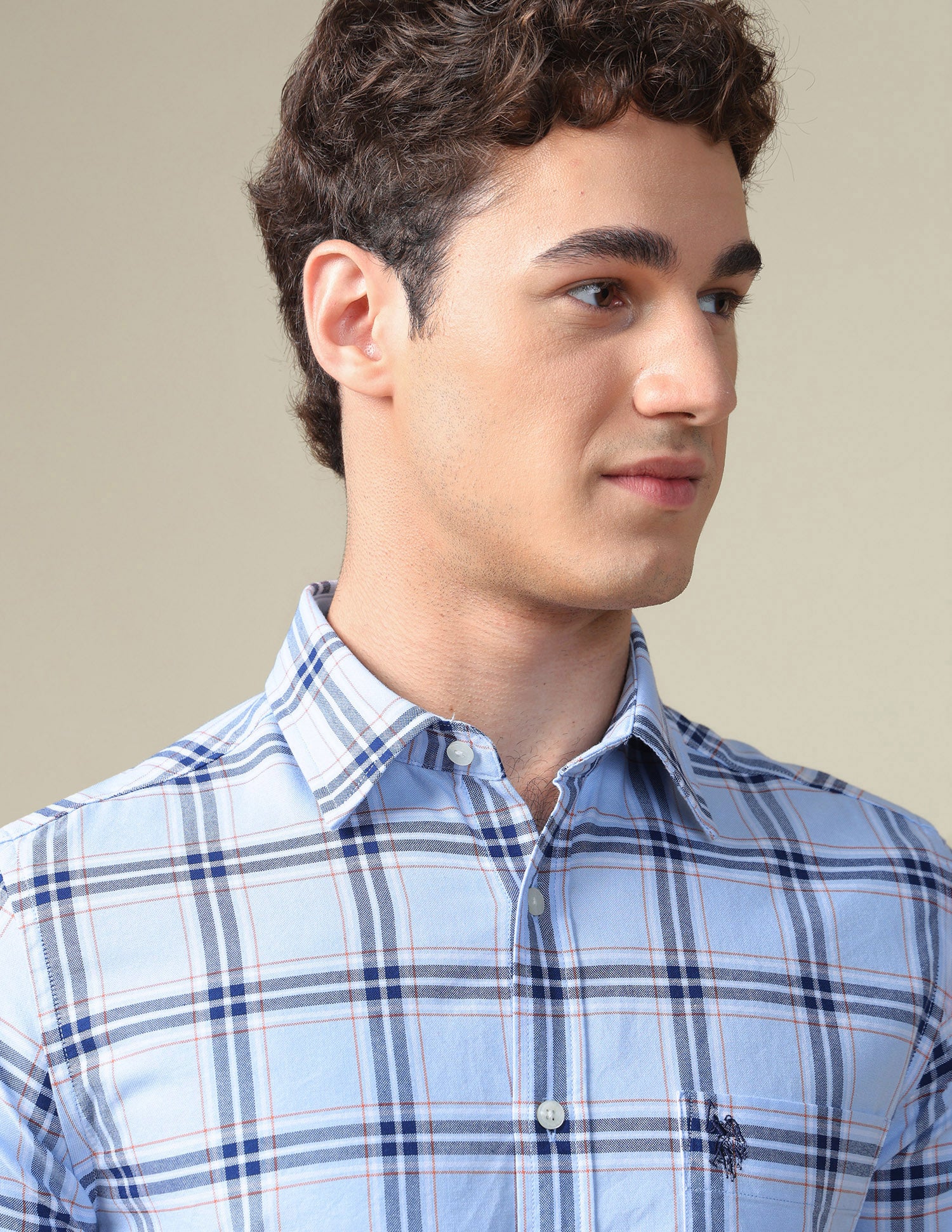 Tartan Checked Oxford Shirt Blue - U.S. Polo Assn. India | Large