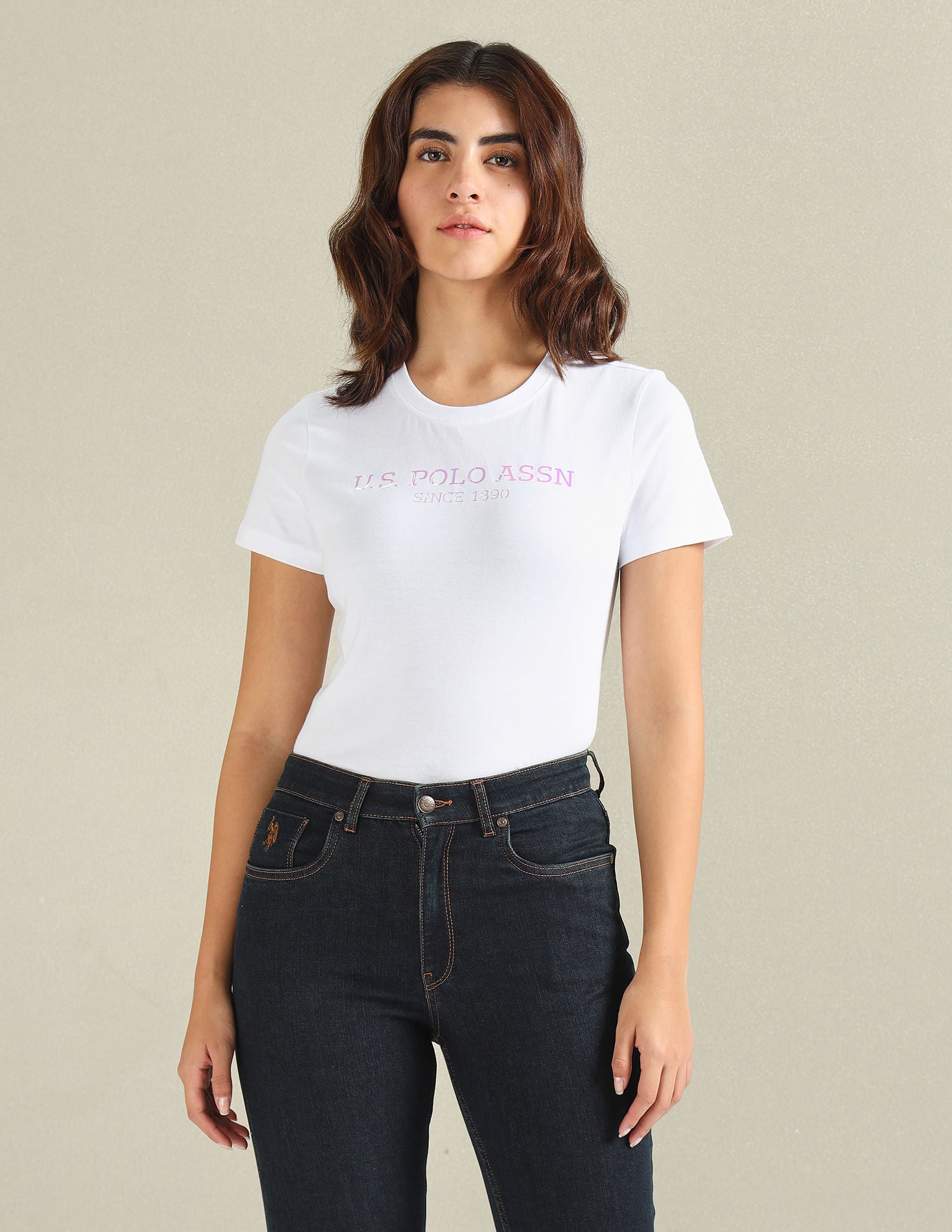 Pure Cotton Brand Print T-Shirt White - U.S. Polo Assn. India | Large
