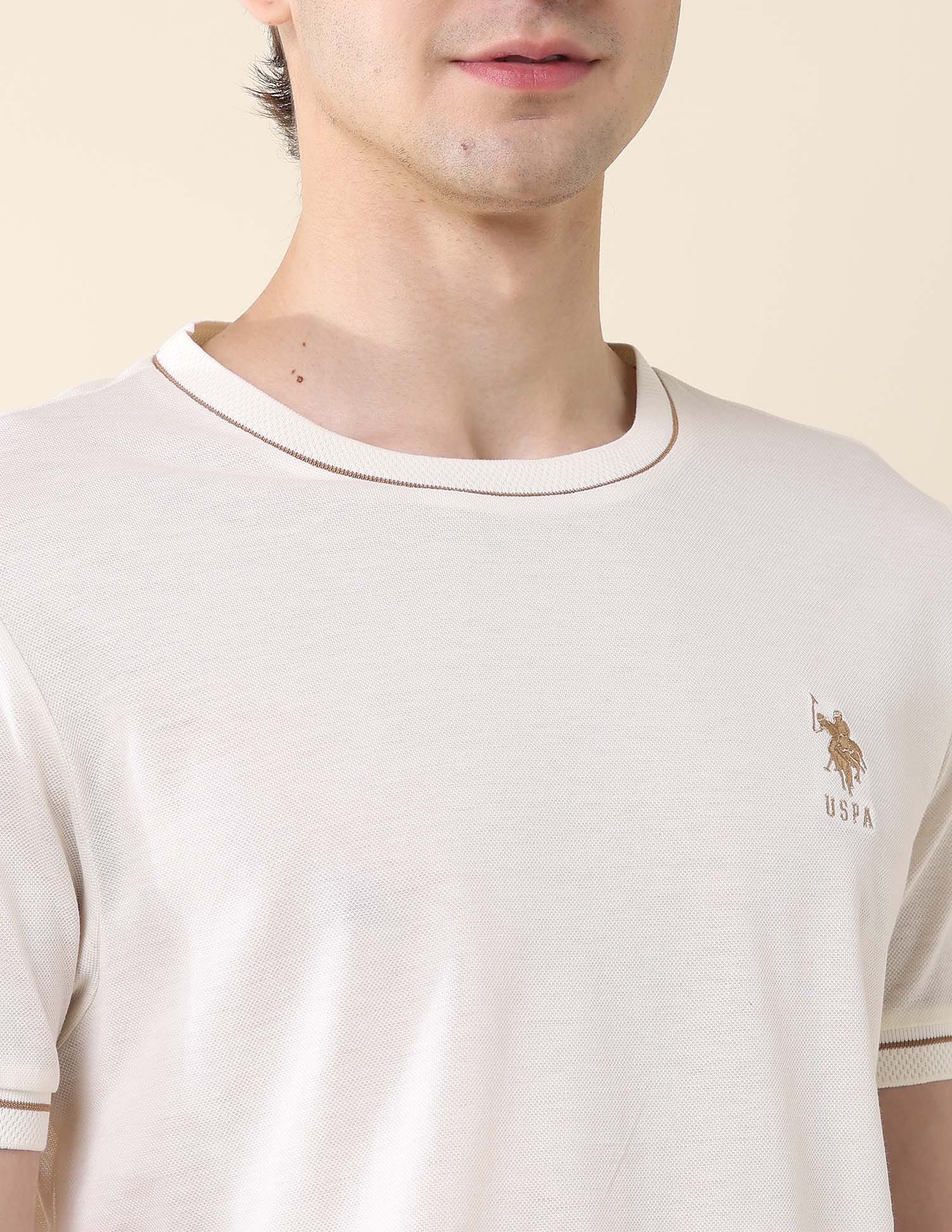 Solid Slim Fit Classic T-Shirt White - U.S. Polo Assn. India | Large