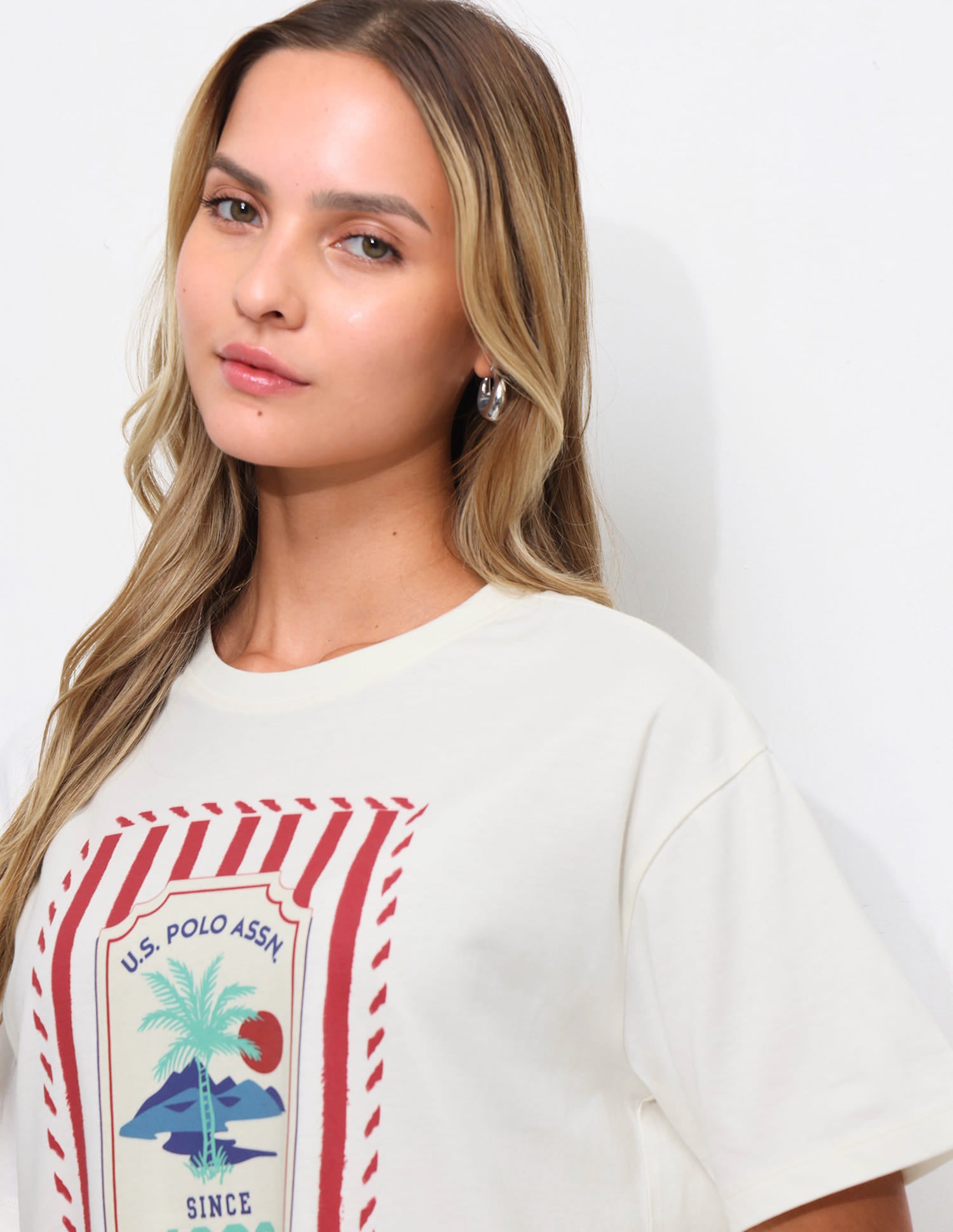 Graphic Printed Oversized T-shirt Off White - U.S. Polo Assn. India | Large