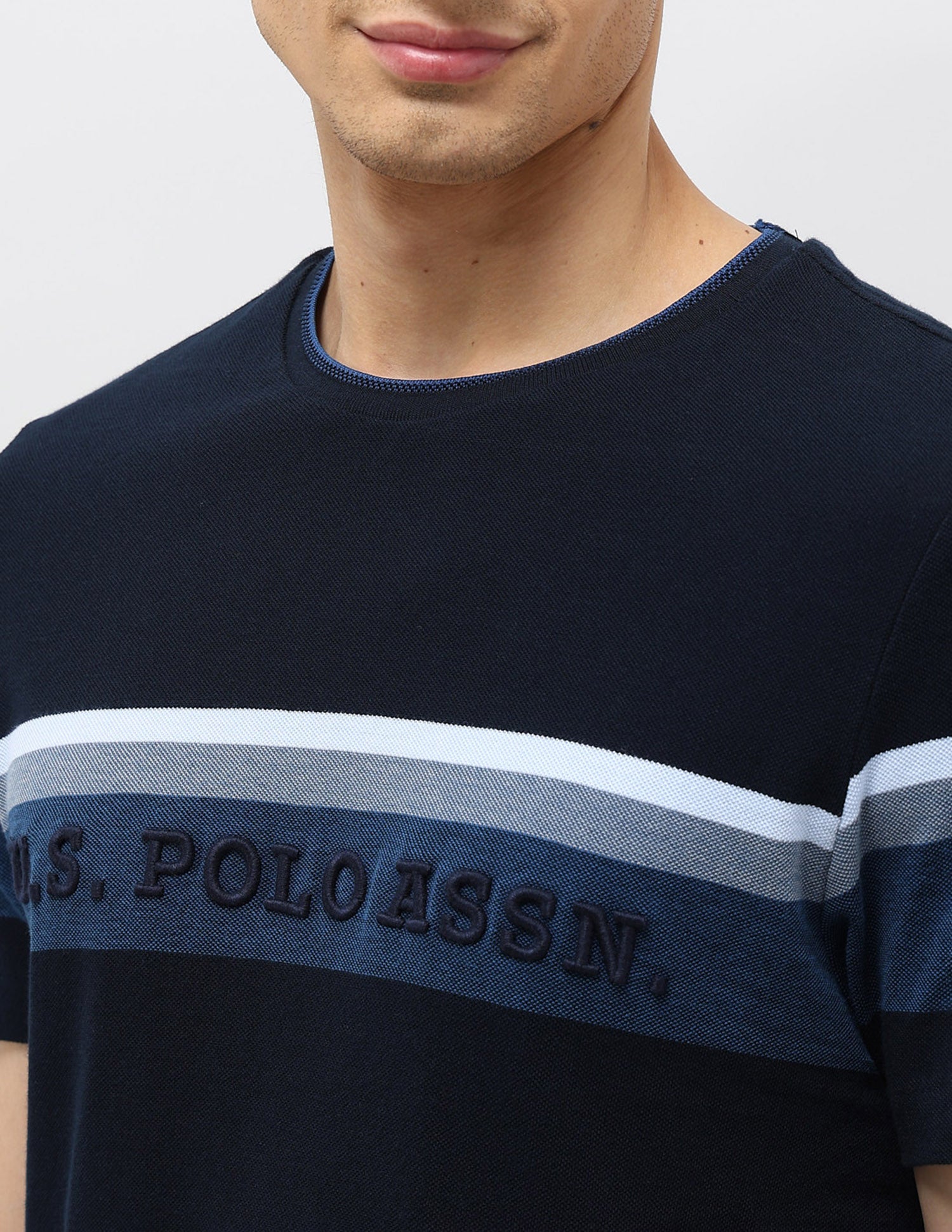 Horizontal Striped Slim Fit T-shirt Navy - U.S. POLO ASSN. | Large
