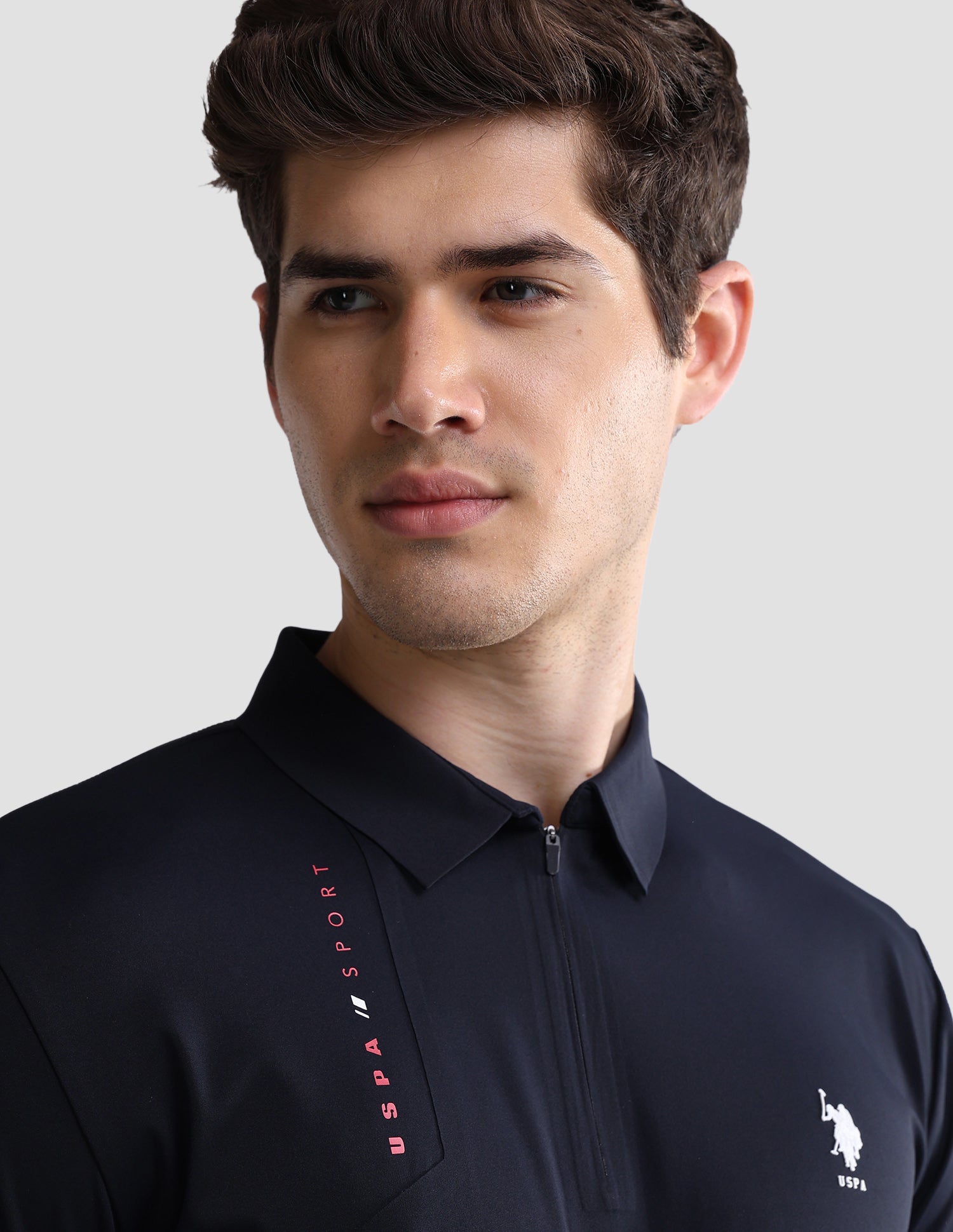 Solid Slim Fit Active Polo Shirt Navy - U.S. Polo Assn. India | Large