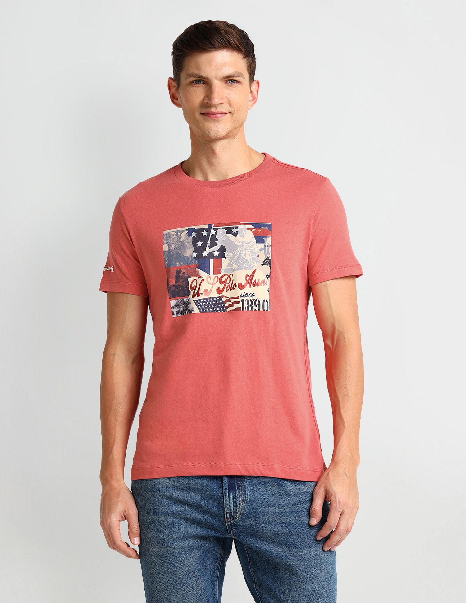 Muscle Fit Graphic T-Shirt Blue - U.S. Polo Assn. India | Large