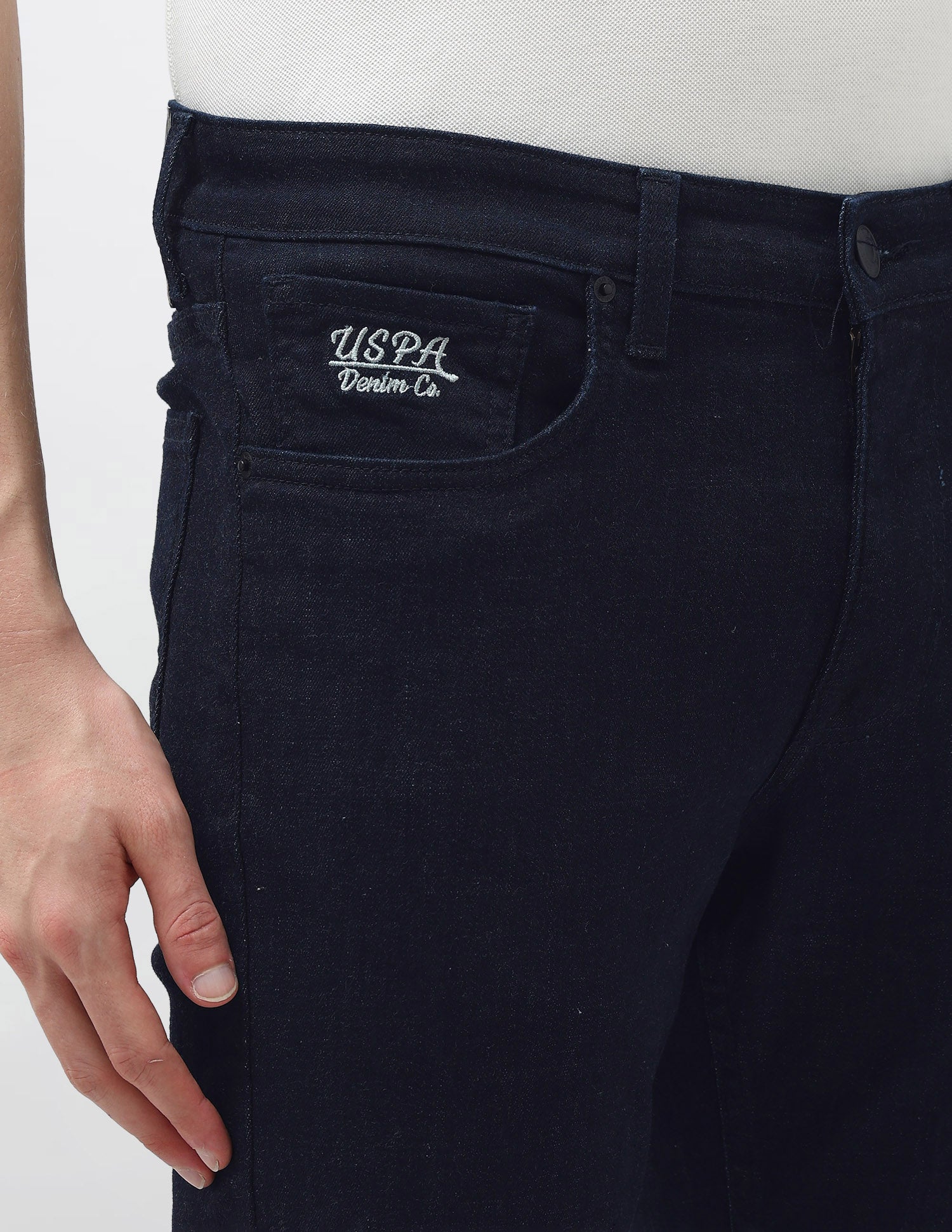 Brandon Slim Tapered Fit Blue Jeans Dark Blue - U.S. Polo Assn. India | Large