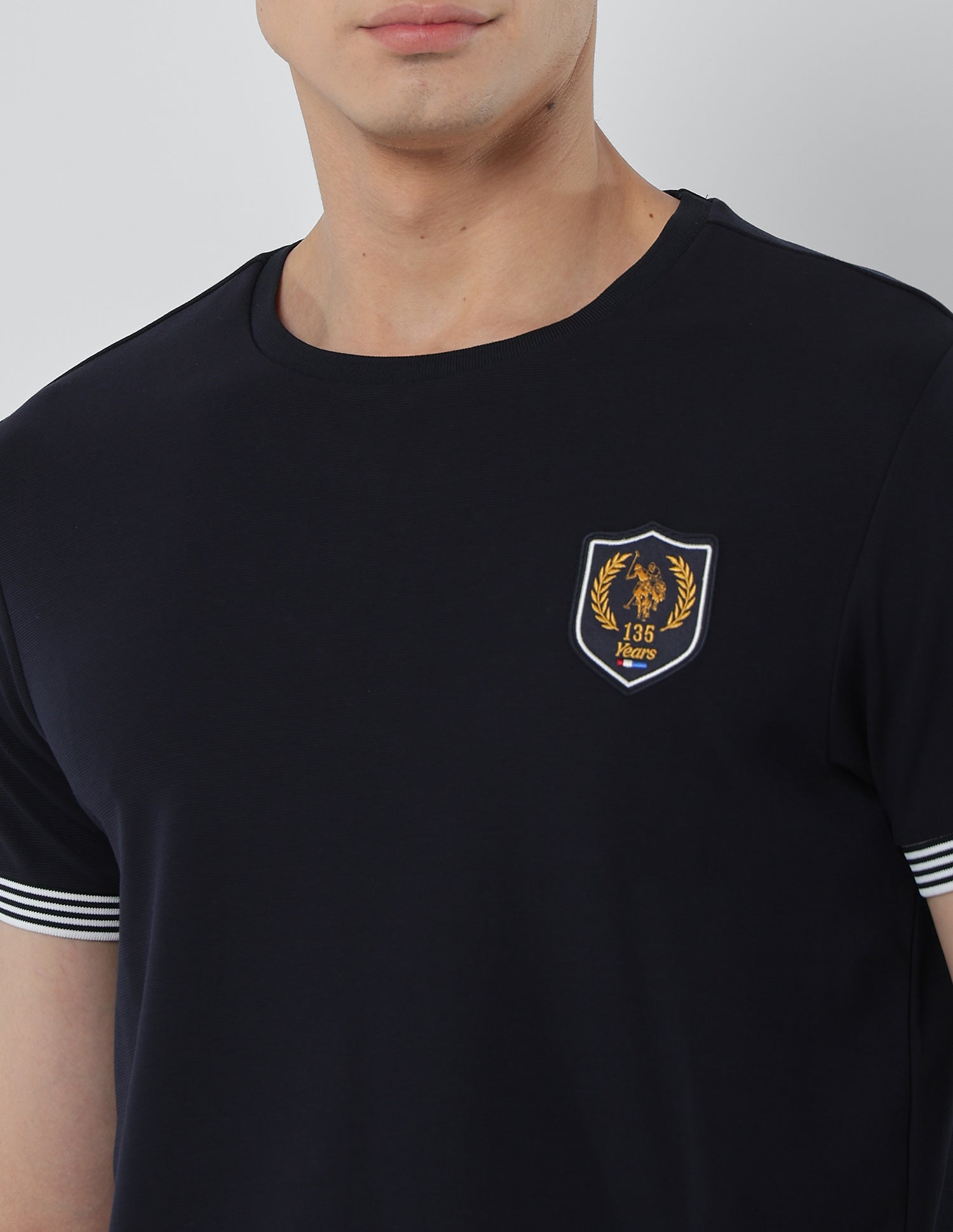 Textured Regular Fit T-Shirt Navy - U.S. POLO ASSN. | Large