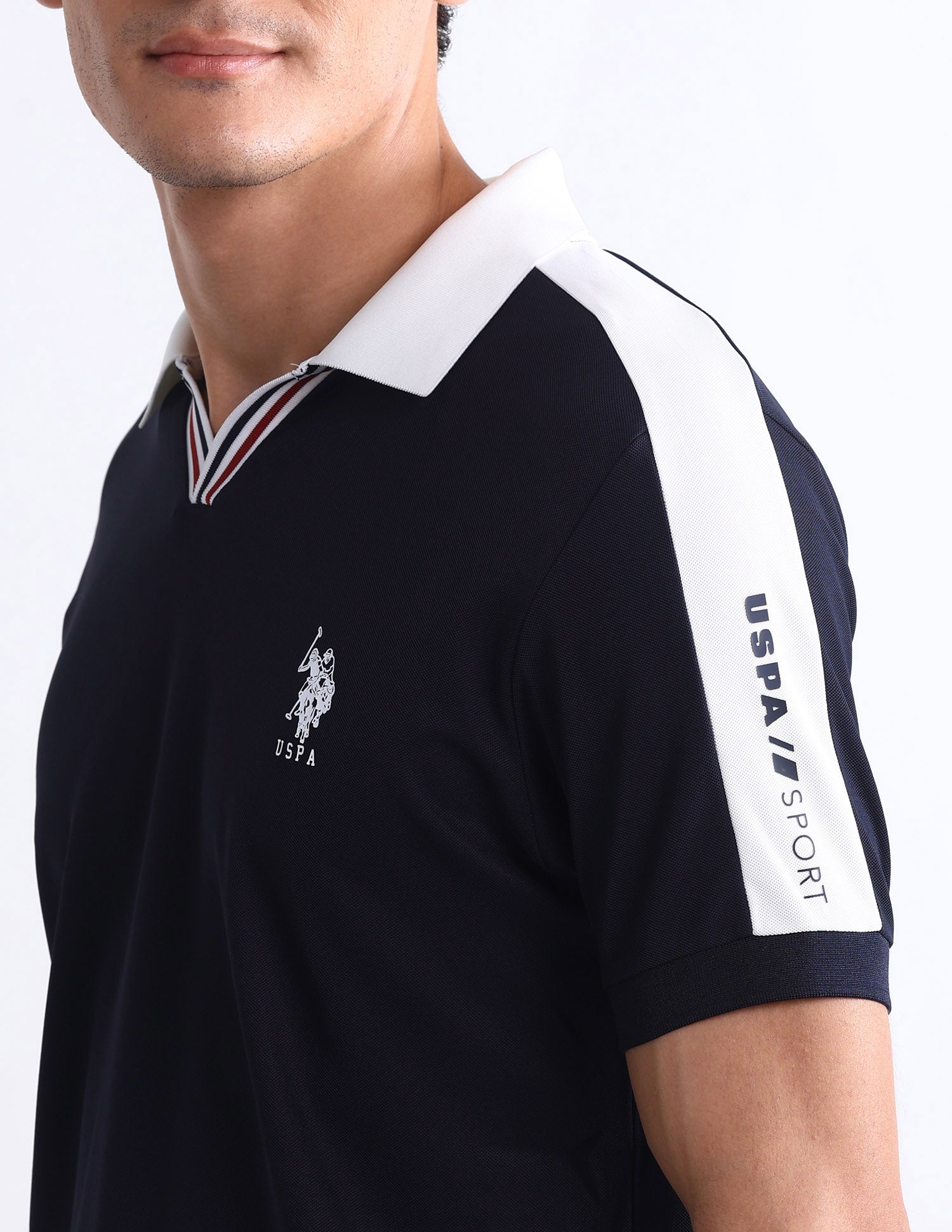 Solid Slim Fit Polo Shirt Navy - U.S. Polo Assn. India | Large