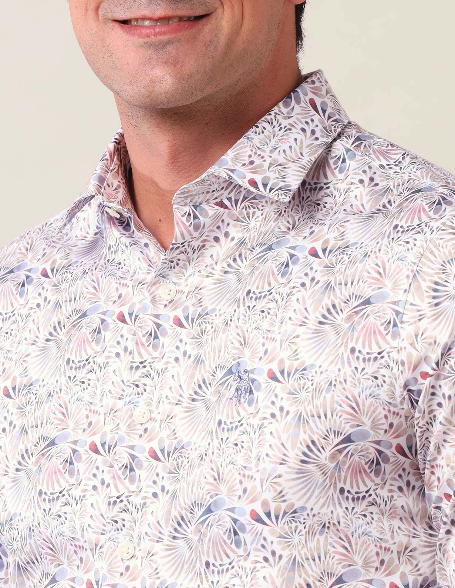 Geometric Tailored Fit Shirt Off White - U.S. Polo Assn. India | Large