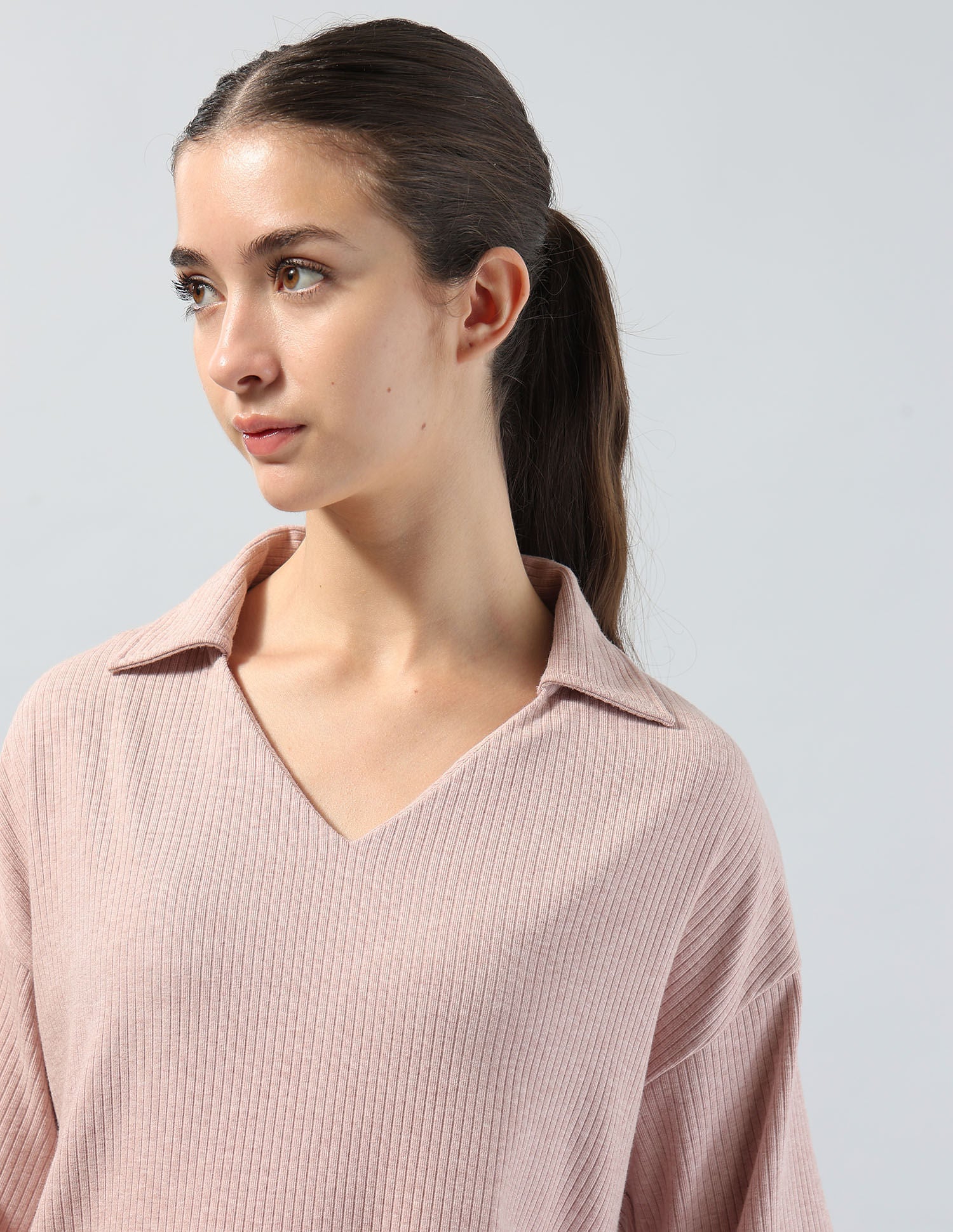 Ribbed Relaxed Fit Polo Shirt Pink - U.S. POLO ASSN. | Large