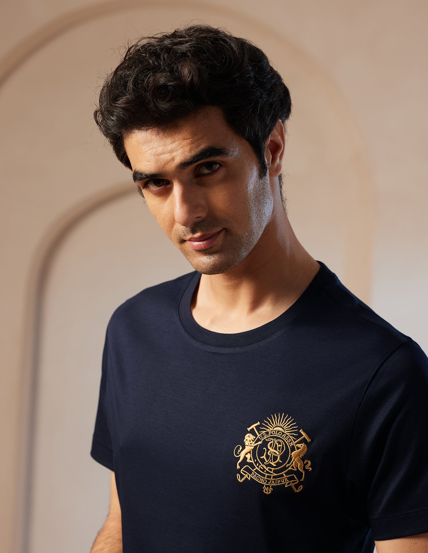 Pacho X Crest Logo Slim Fit T-Shirt Navy - U.S. POLO ASSN. | Large