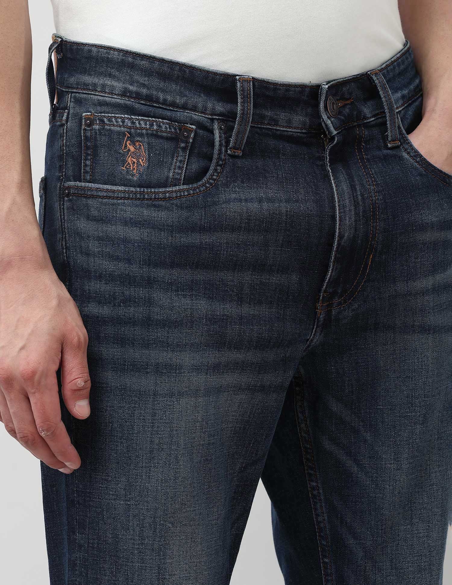 Cole Comfort Cropped Fit Blue Jeans Dark Blue - U.S. POLO ASSN. | Large