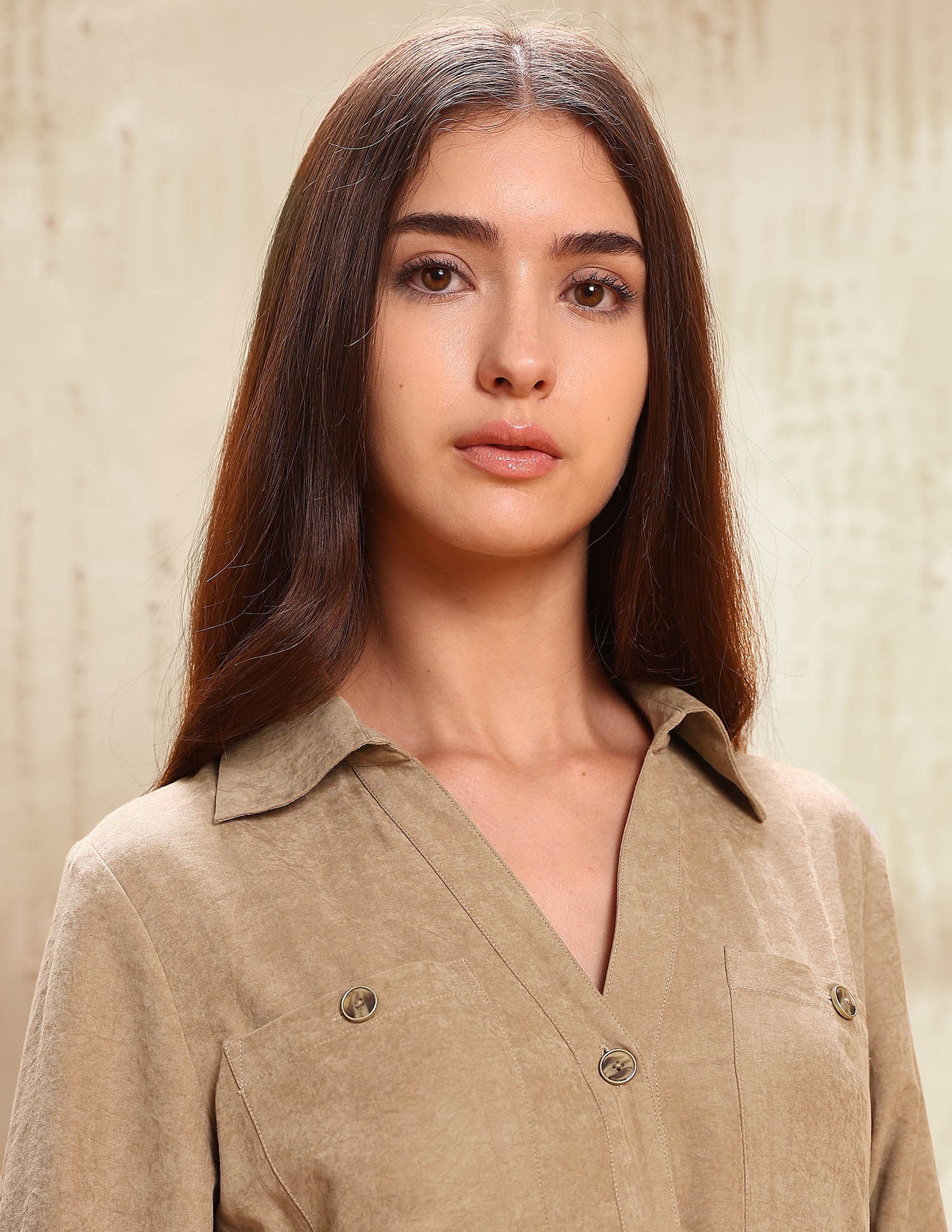 Solid Midi Shirt Dress Brown - U.S. POLO ASSN. | Large