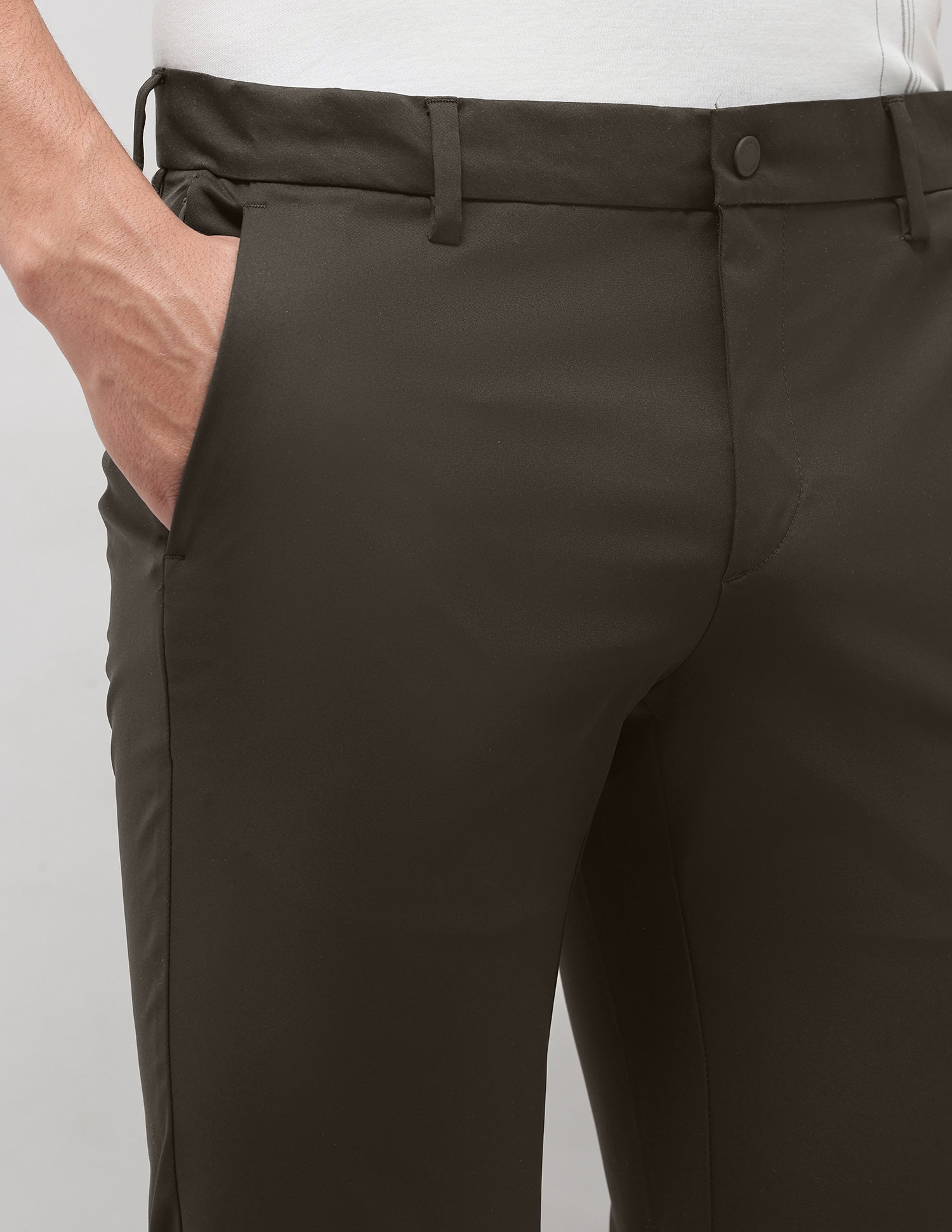 Denver Slim Fit Mid Rise Trousers Choco - U.S. Polo Assn. India | Large