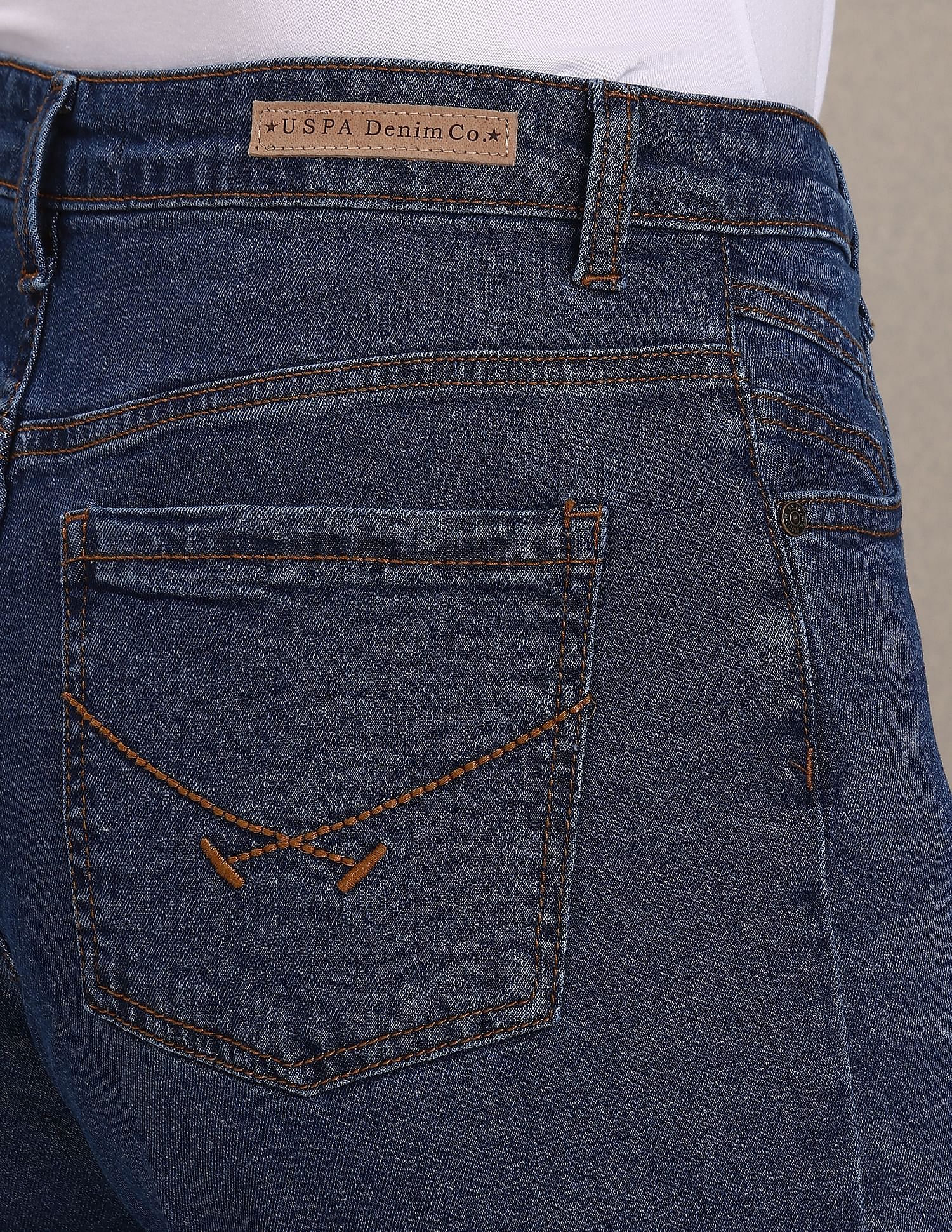 High Rise Rinsed Mom Jeans Blue - U.S. Polo Assn. India | Large