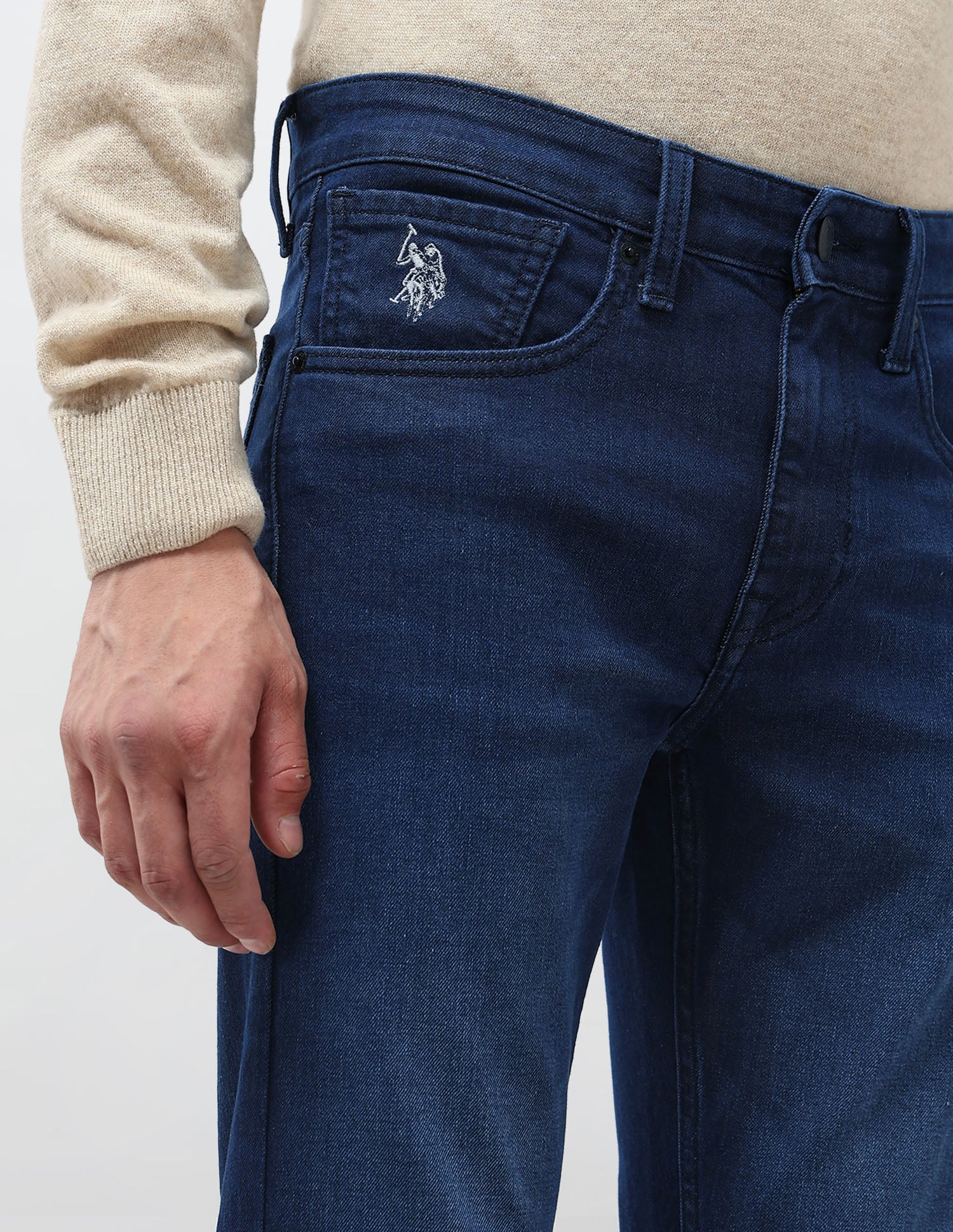 Regallo Skinny Fit Mid Rise Jeans Indigo - U.S. Polo Assn. India | Large