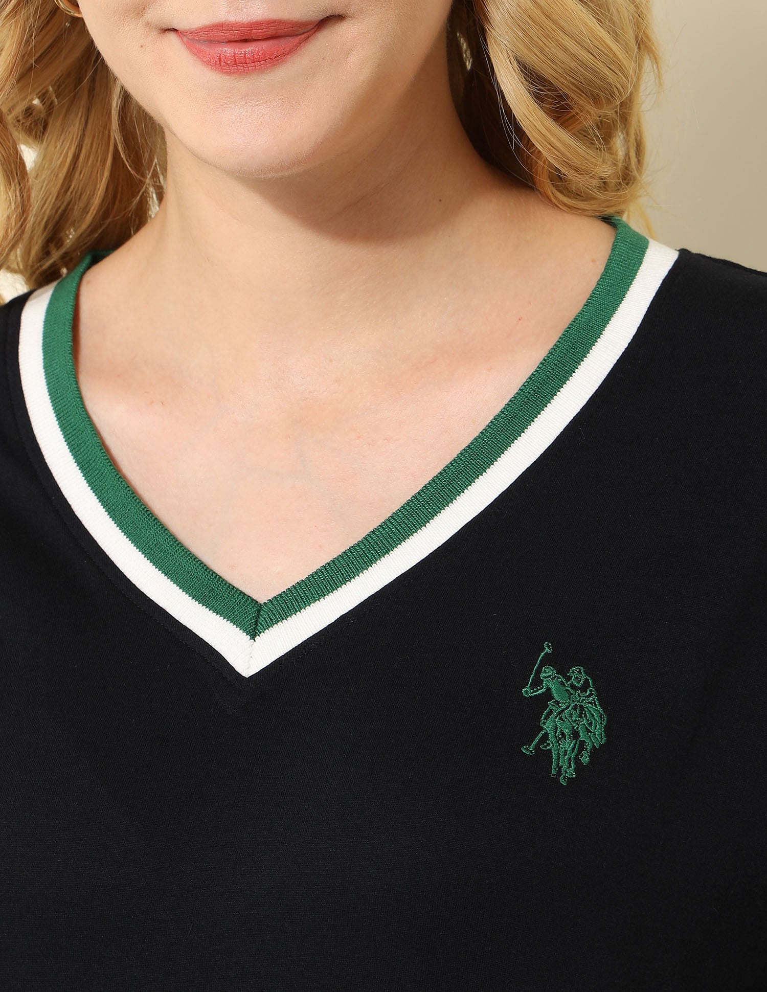 Oversized Fit Solid T-Shirt Black - U.S. POLO ASSN. | Large