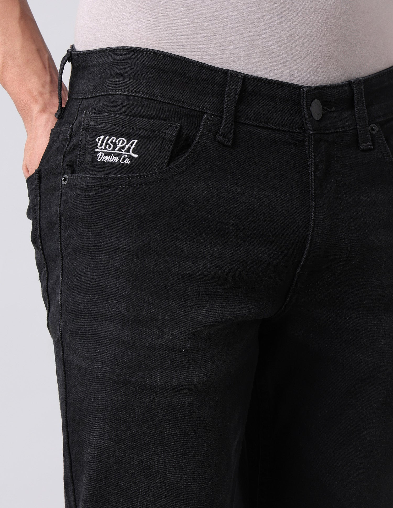 Brandon Slim Tapered Fit Black Jeans Black - U.S. Polo Assn. India | Large