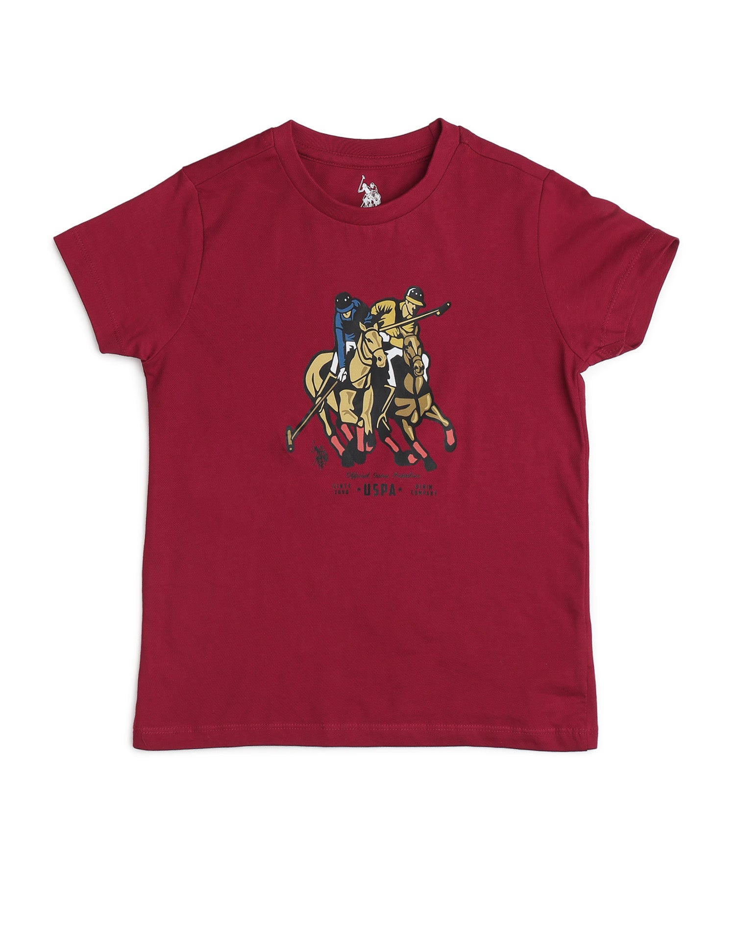 Boys Pure Cotton Graphic Brand Printed T Shirt Red - U.S. POLO ASSN. | Large