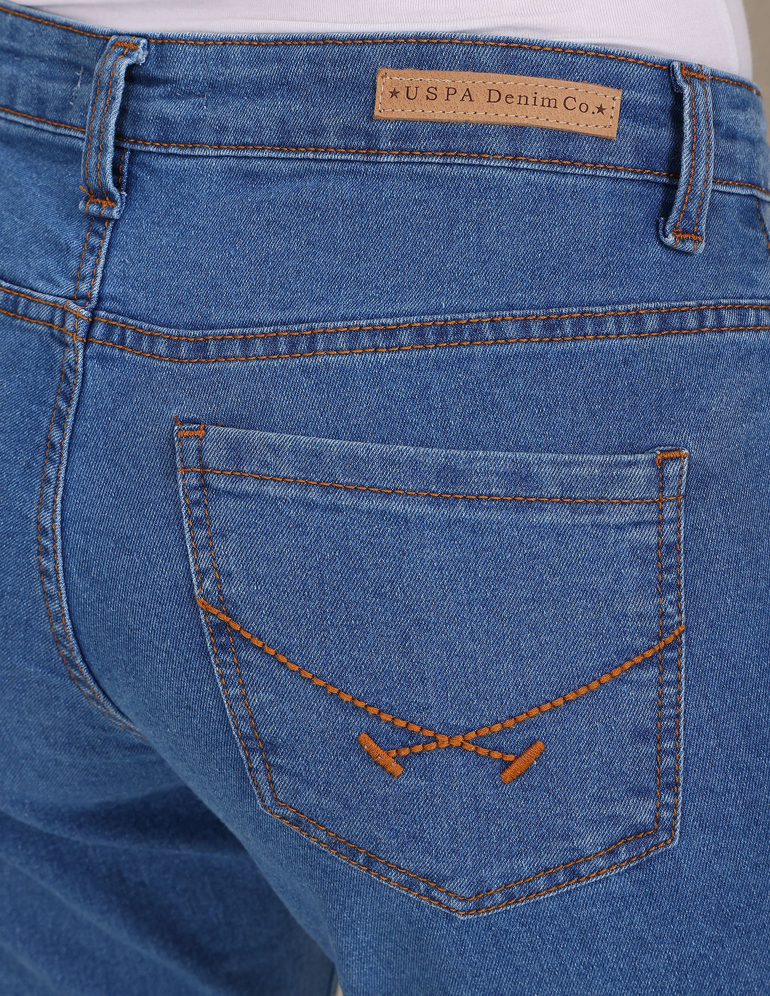 Mid Rise Skinny Flared Fit Jeans Blue - U.S. Polo Assn. India | Large