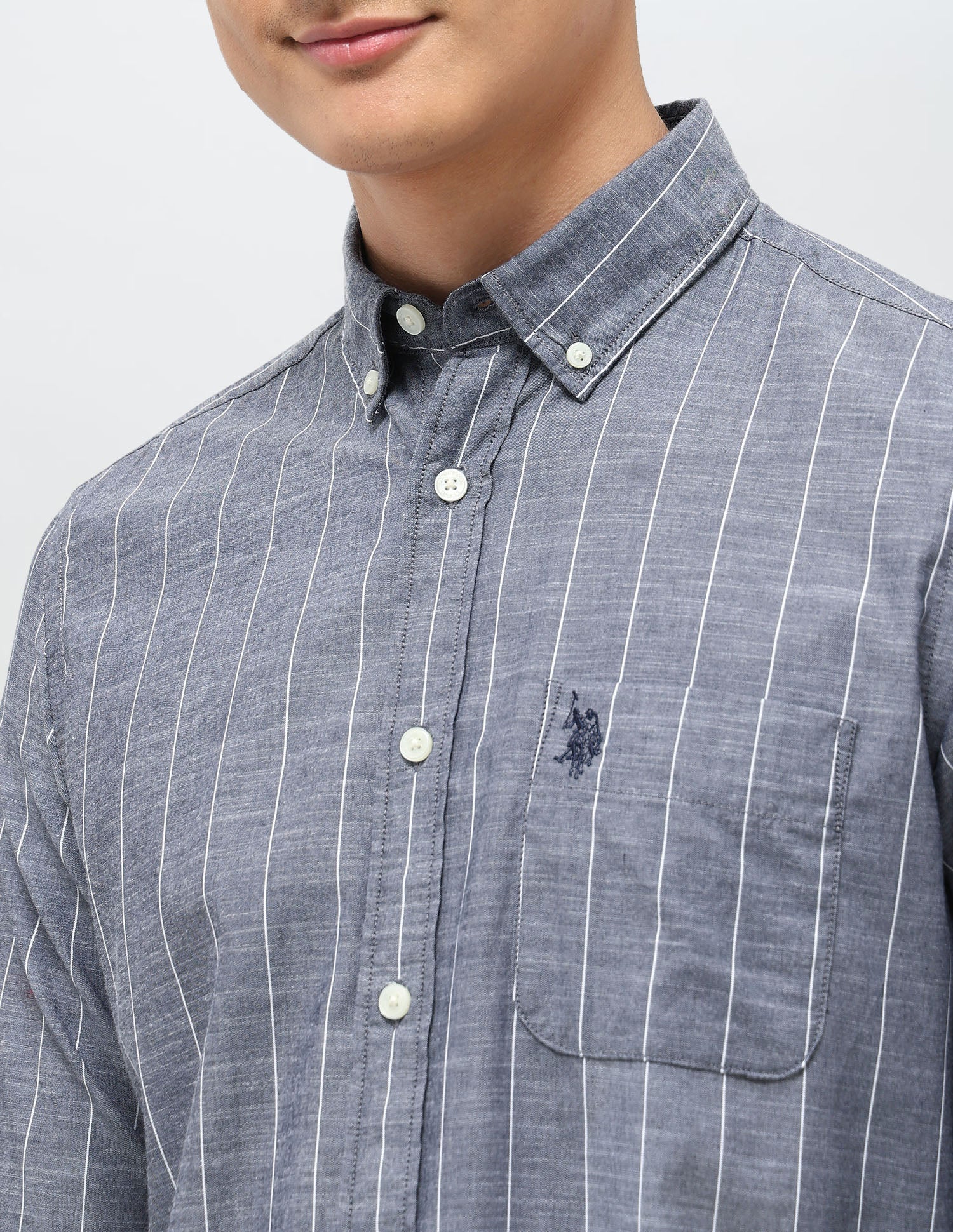 Vertical Striped Regular Fit Shirt Navy - U.S. POLO ASSN. | Large