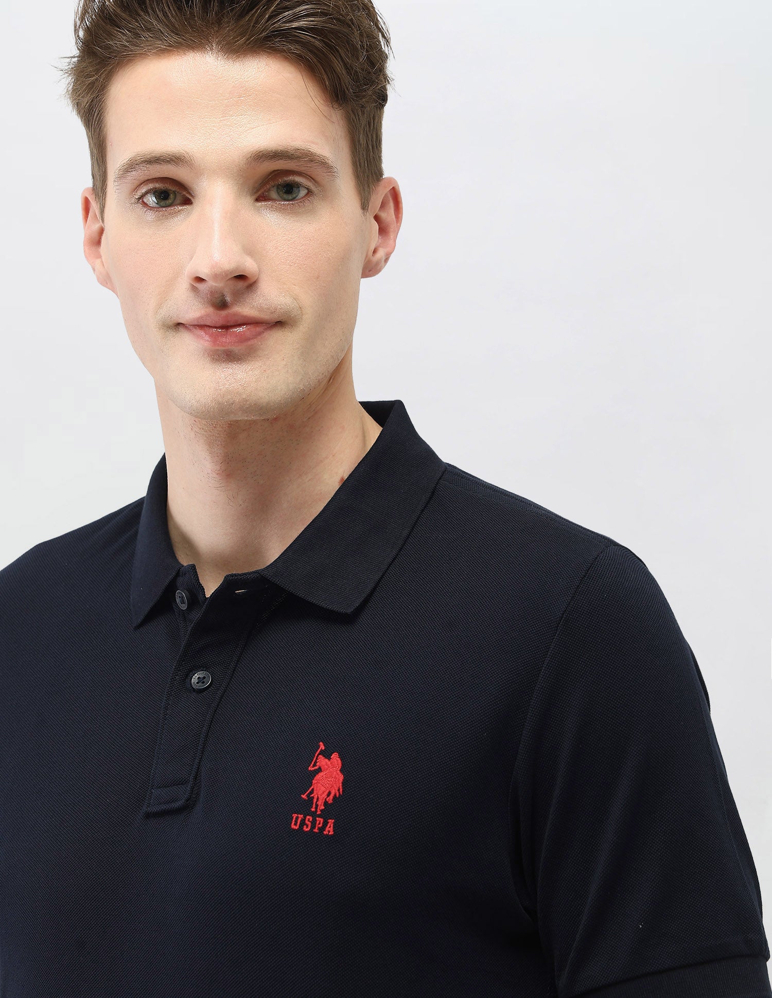 Solid Slim Fit Polo Shirt Navy - U.S. Polo Assn. India | Large