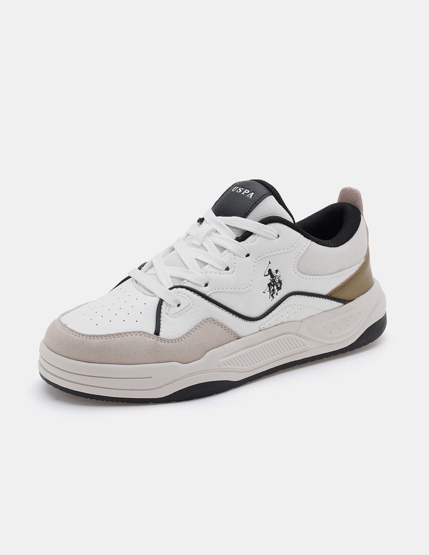 Colour Blocked Odore 2.0 Lace Up Sneakers Off White - U.S. Polo Assn. India | Large