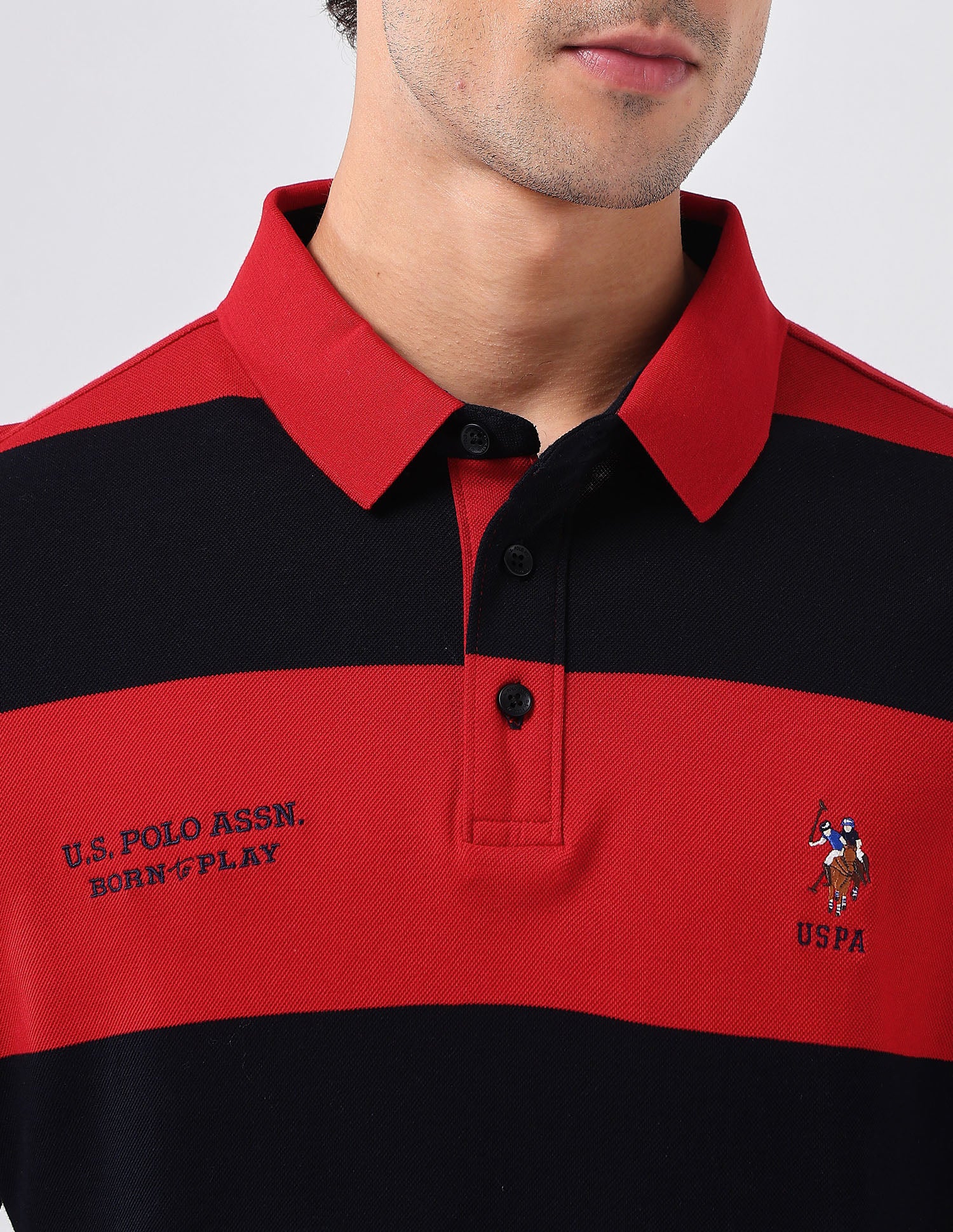 Horizontal Striped Regular Fit Polo Shirt Red - U.S. POLO ASSN. | Large