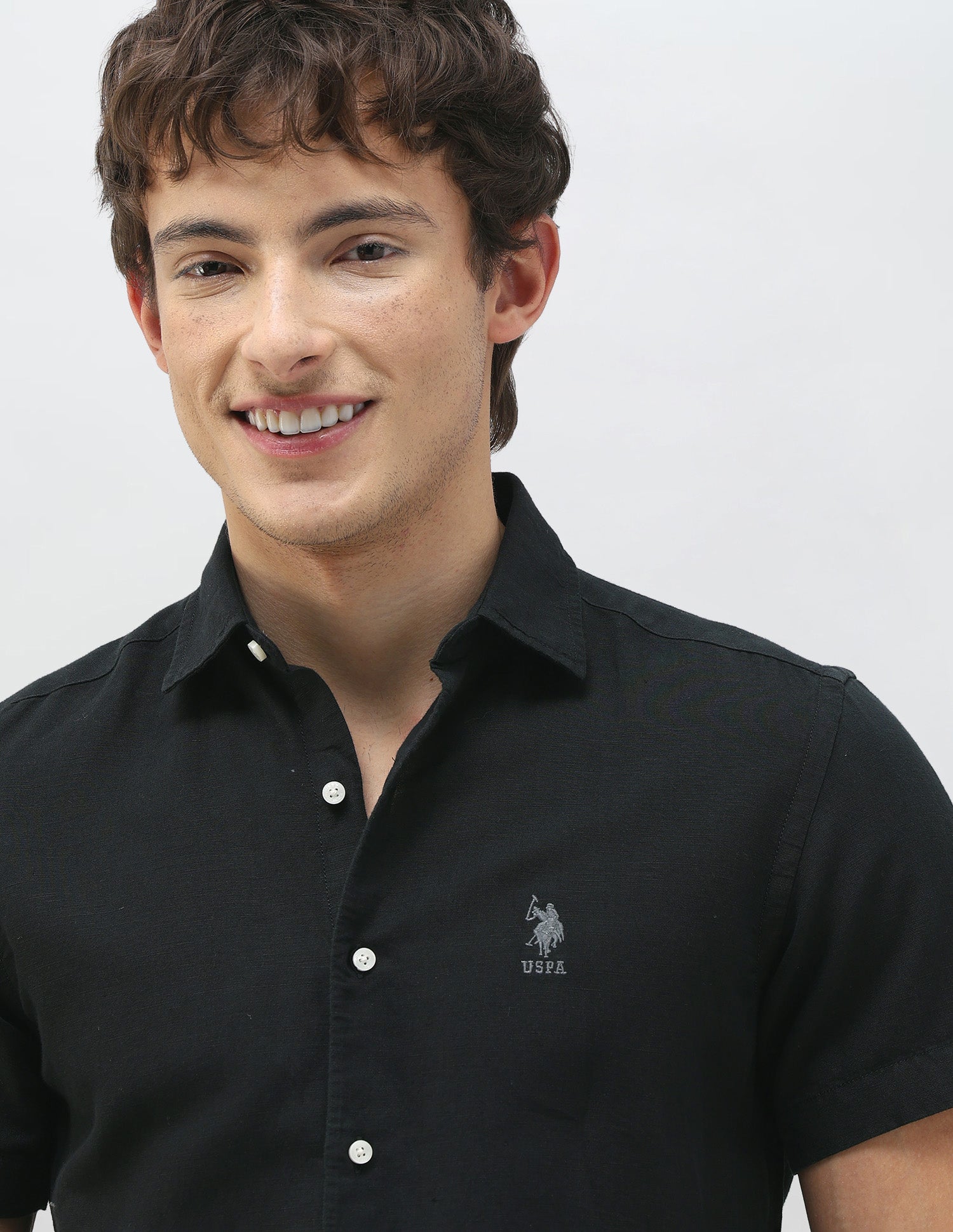 Motel On The Coast Regular Fit Shirt Black - U.S. Polo Assn. India | Large