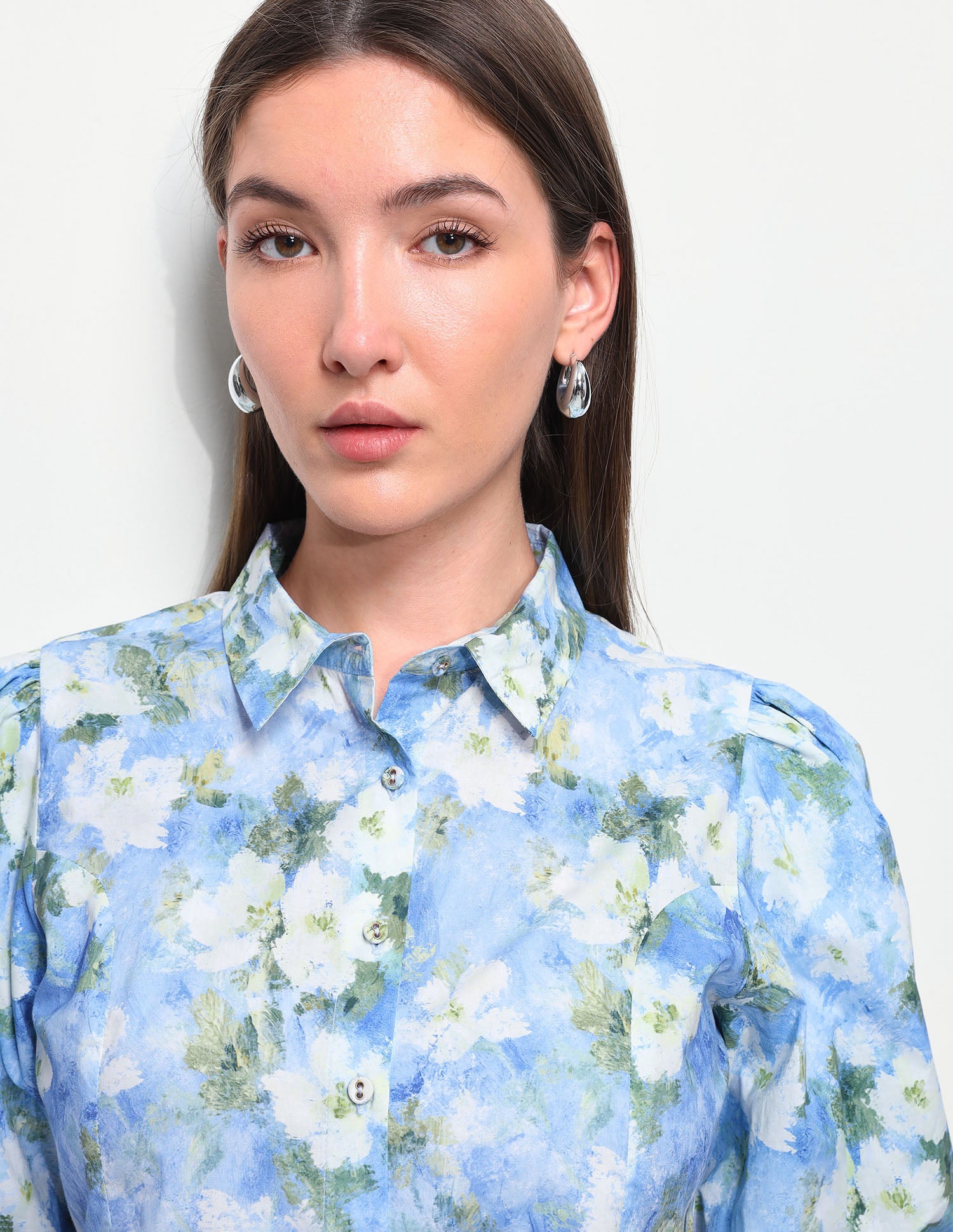 Floral Printed Fitted Puff Sleeve Shirt Multicolour - U.S. Polo Assn. India | Large