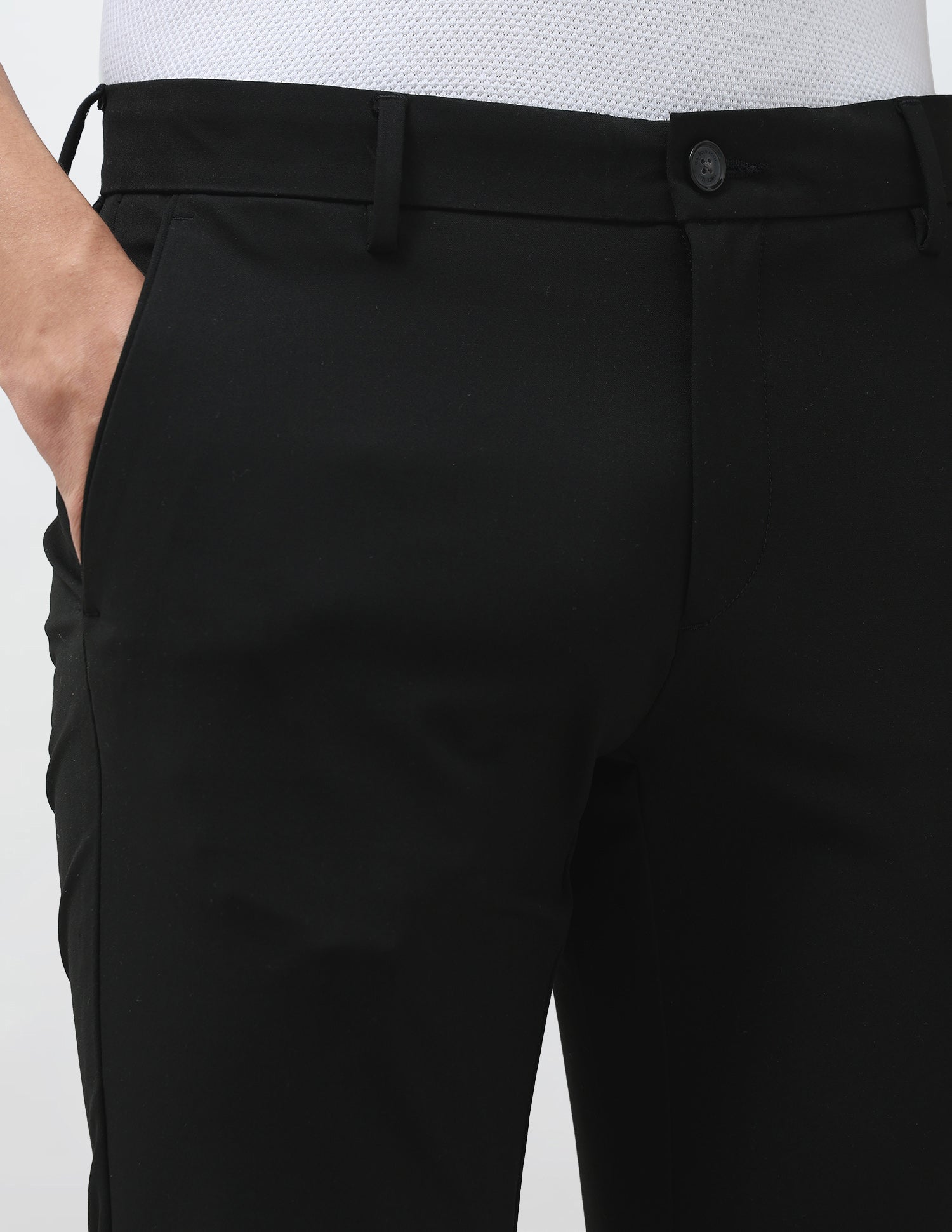 Mid Rise Satin Trousers Black - U.S. POLO ASSN. | Large