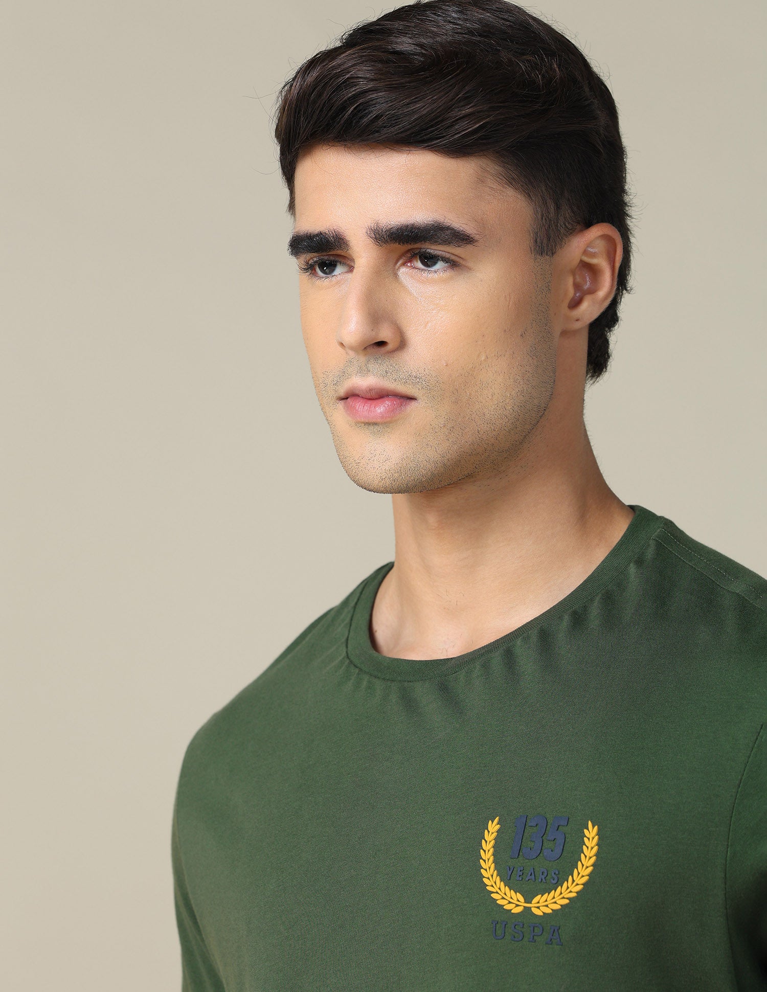 Regular Fit Solid T-shirt Dark Olive - U.S. POLO ASSN. | Large