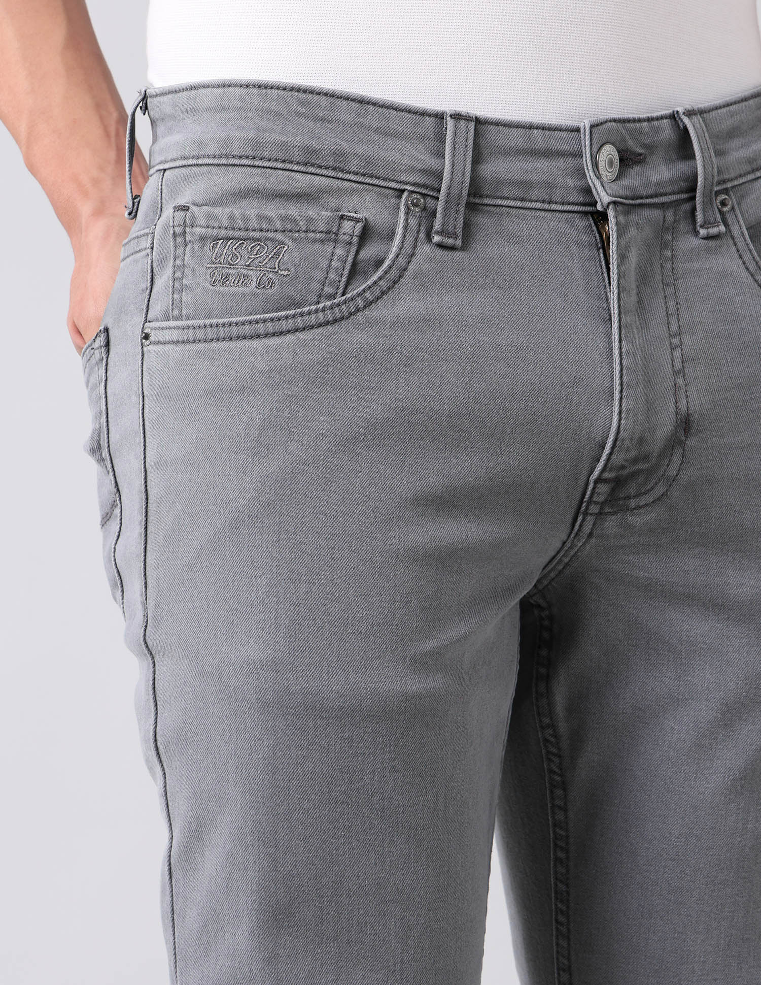 Brandon Slim Tapered Fit Grey Jeans Grey - U.S. POLO ASSN. | Large