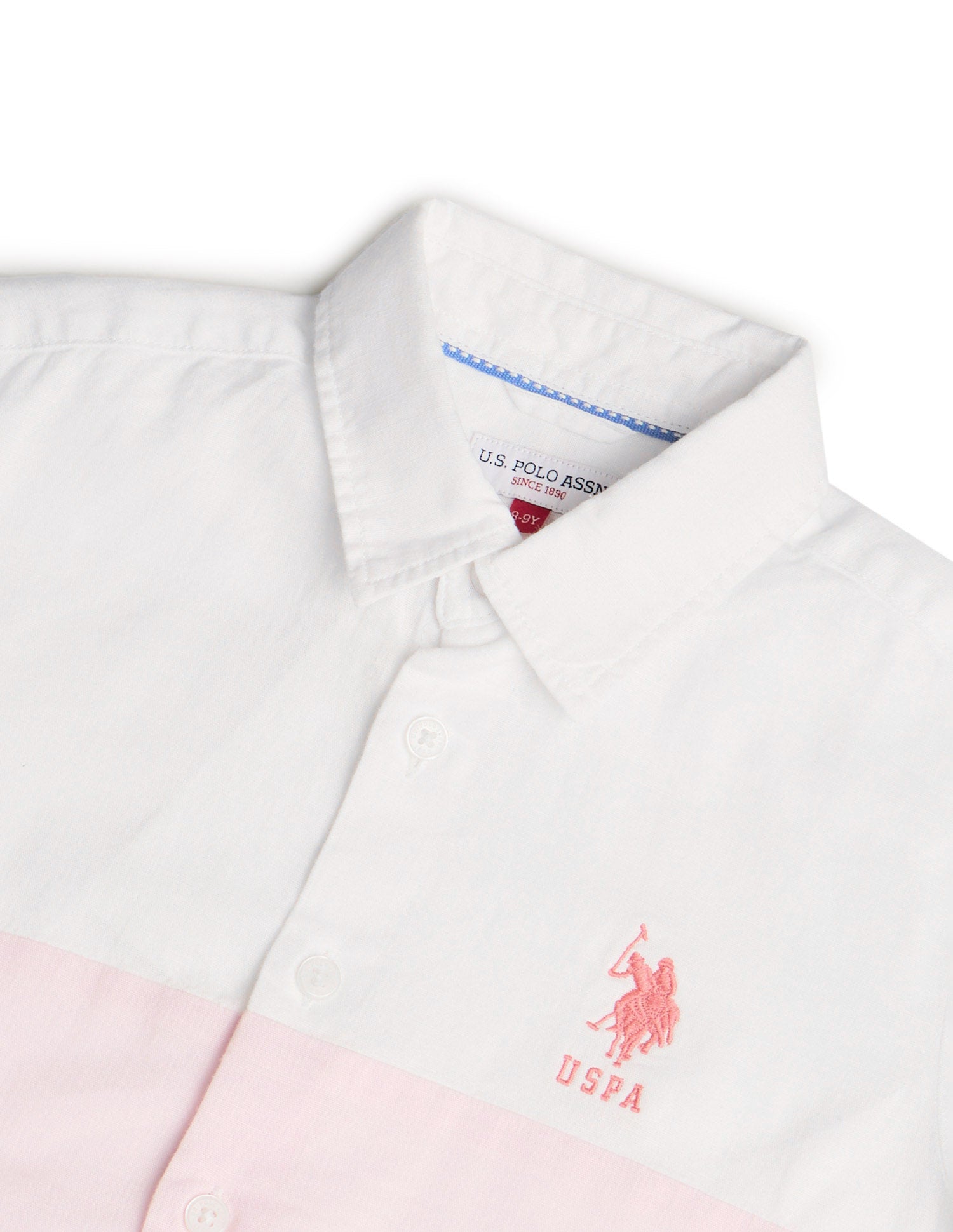 Boys Colourblocked Regular Fit Shirt Pink - U.S. POLO ASSN. | Large
