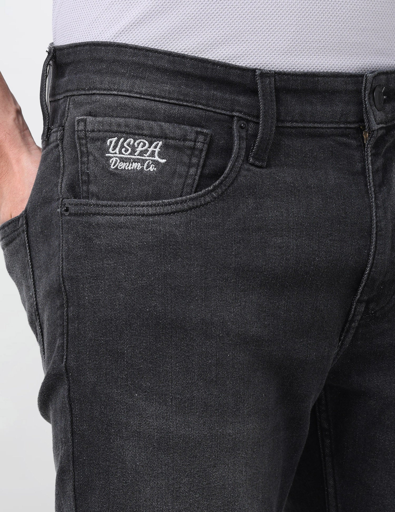 Cole Comfort Cropped Fit Black Jeans Black - U.S. Polo Assn. India | Large