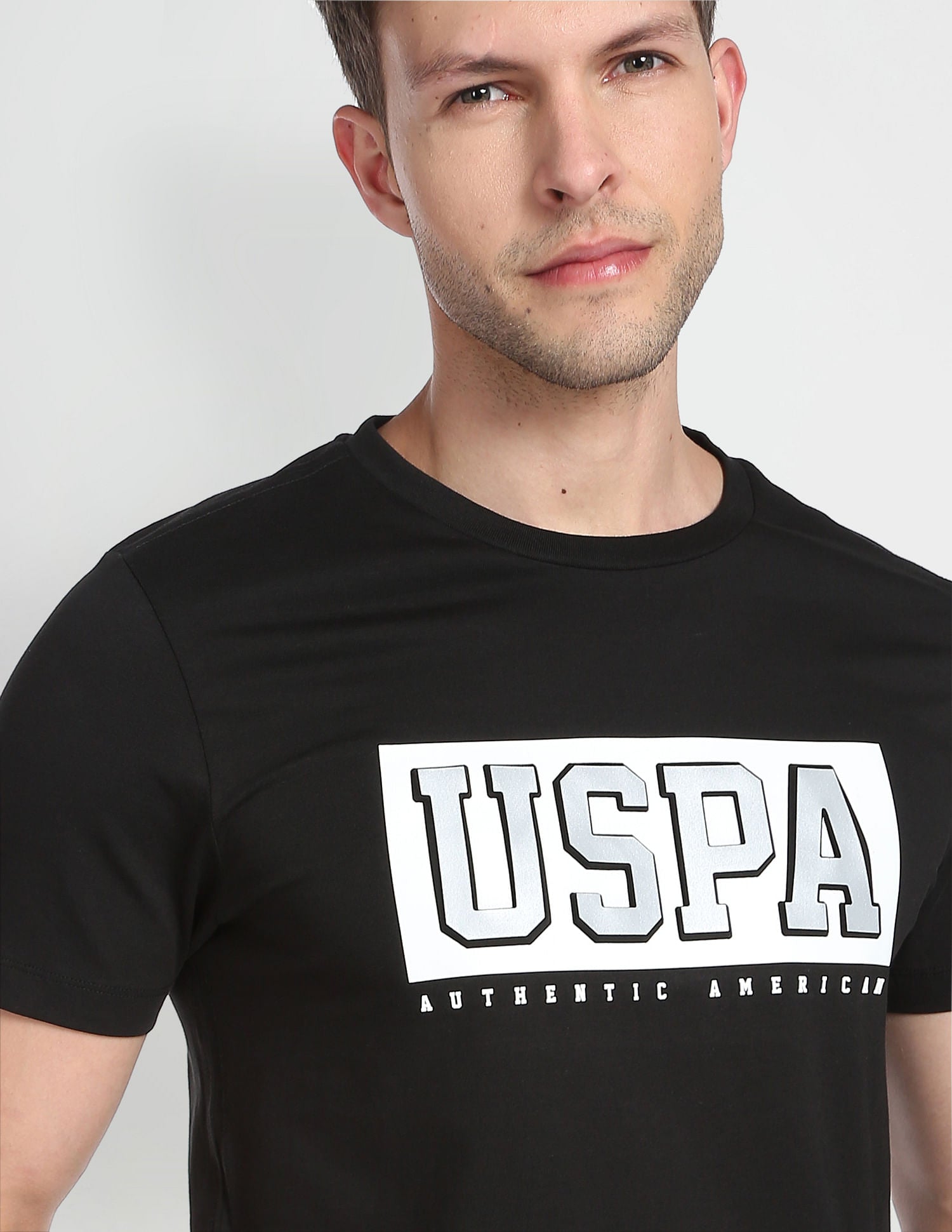 Iconic Embossed T-Shirt Black - U.S. Polo Assn. India | Large