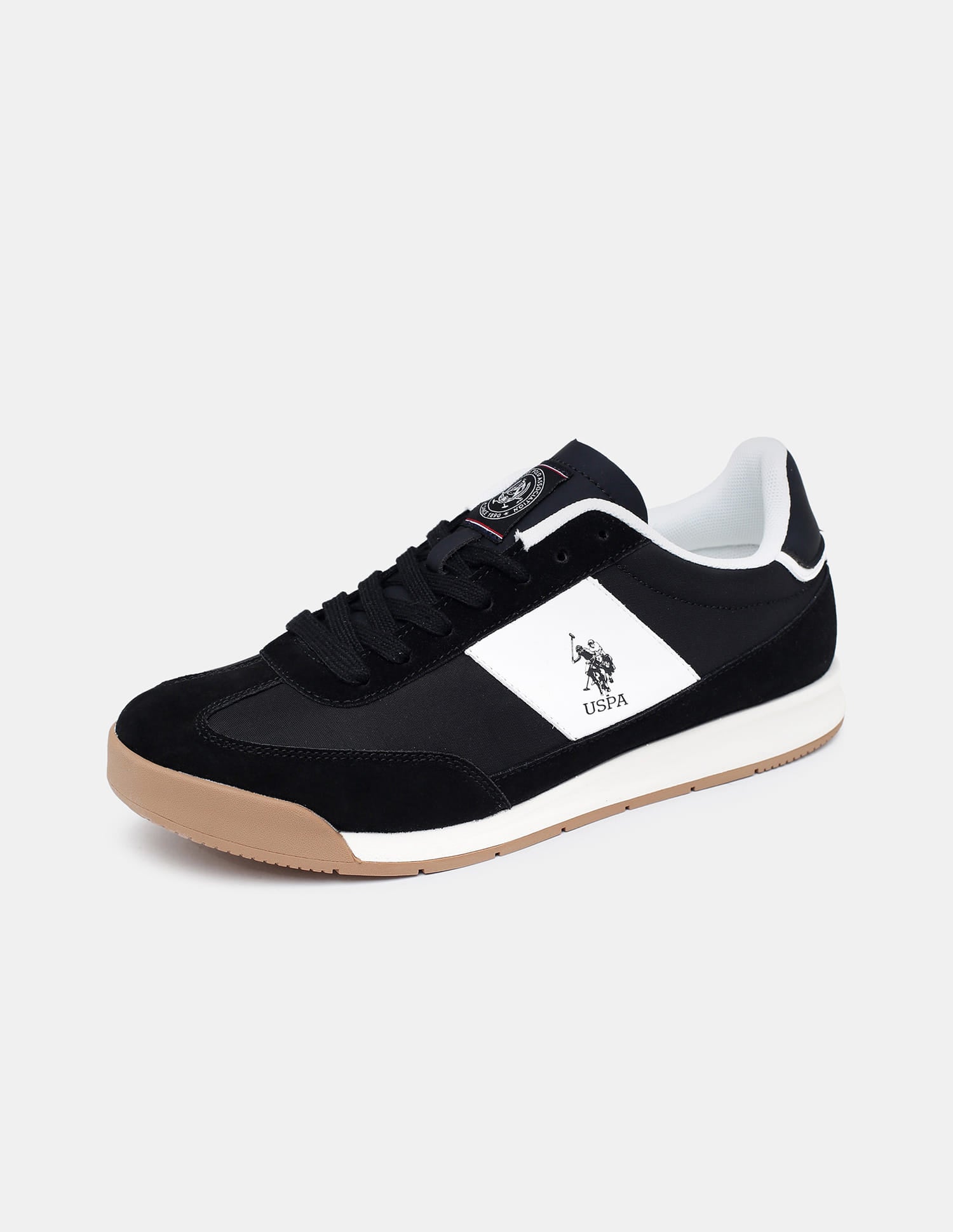 Colour Blocked Lace Ups Gallop Sneakers Black - U.S. Polo Assn. India | Large