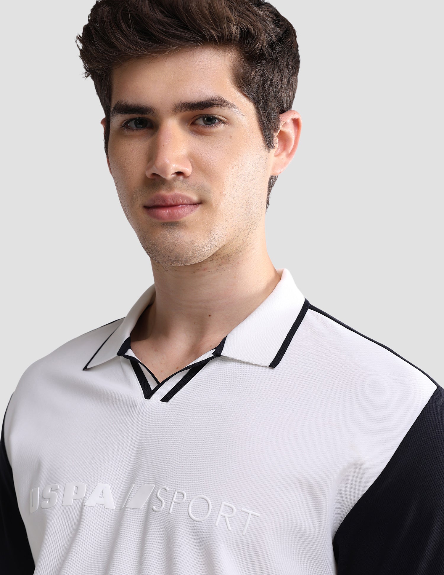 Colourblocked Slim Fit Active Polo Shirt White - U.S. Polo Assn. India | Large