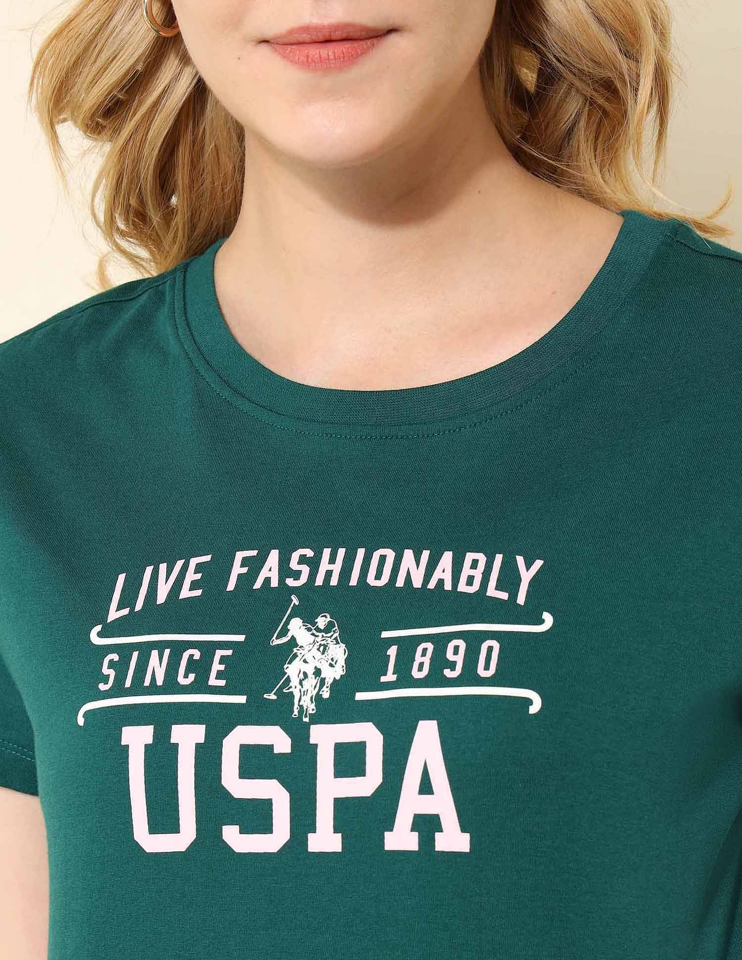 Regular Fit Brand Printed T-Shirt Dark Green - U.S. POLO ASSN. | Large