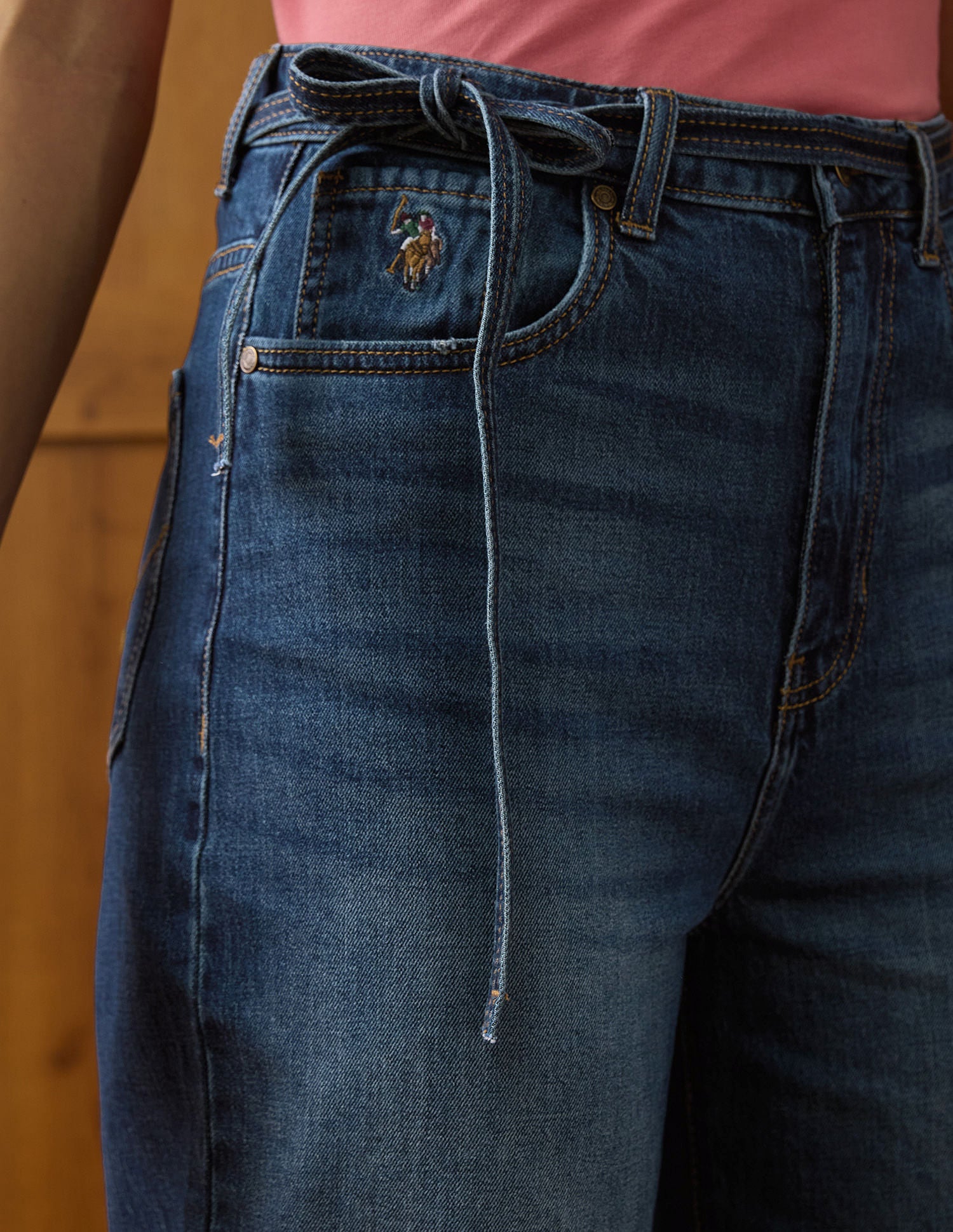 Mid Rise Barrel Fit Jeans Dark Blue - U.S. POLO ASSN. | Large