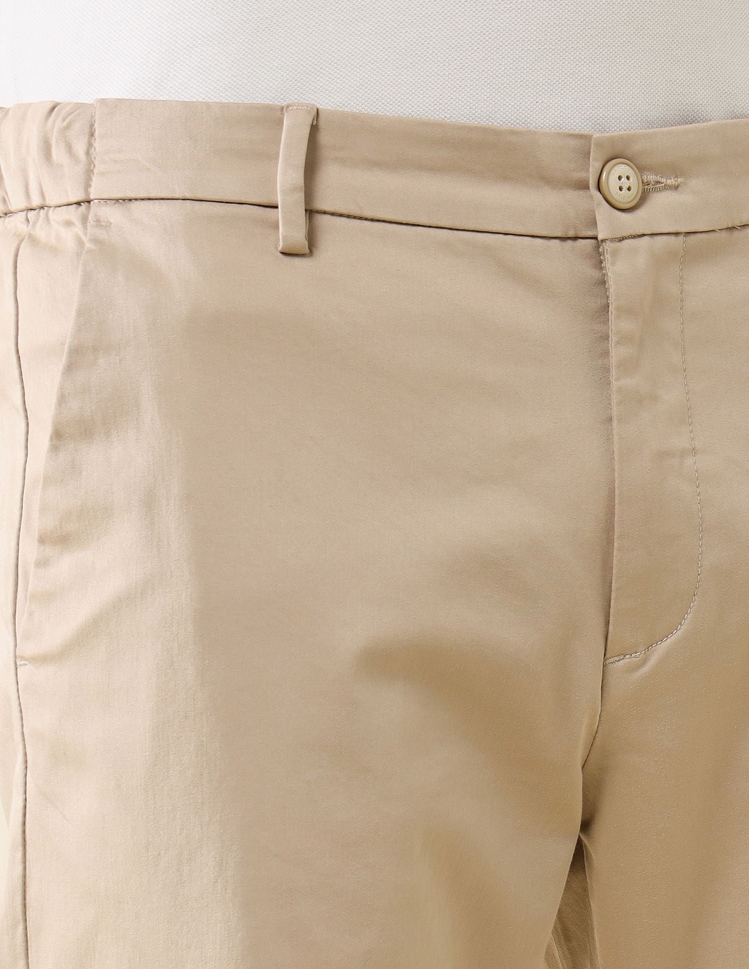 Elasticized Waist Straight Fit Trousers Beige - U.S. POLO ASSN. | Large