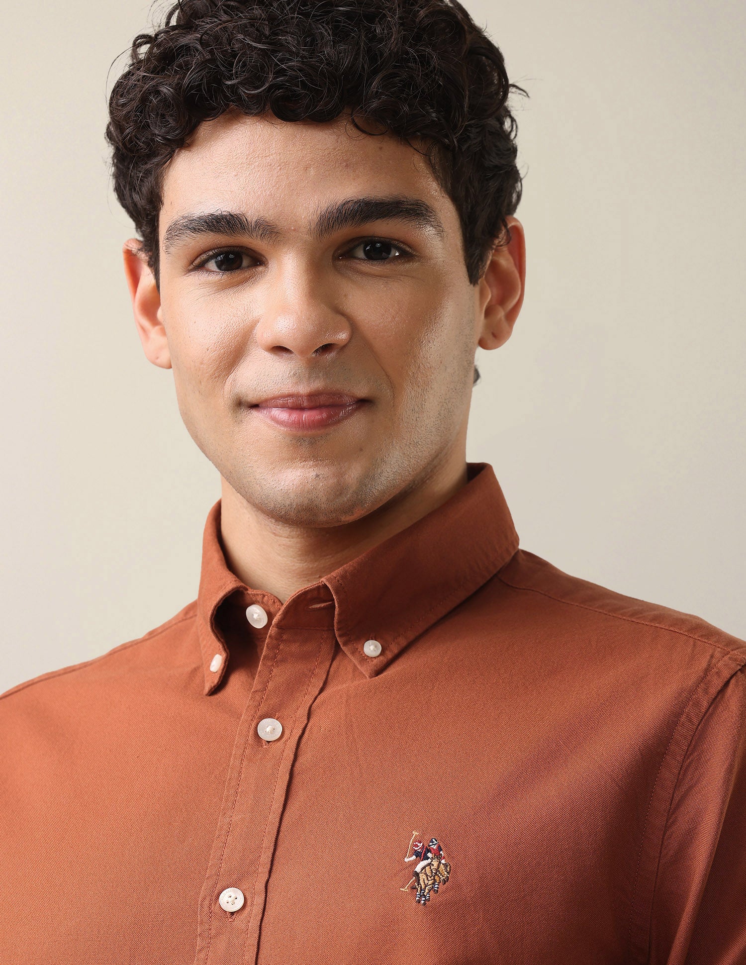 Oxford Tailored Fit Button-Down Collar Shirt Rust - U.S. Polo Assn. India | Large